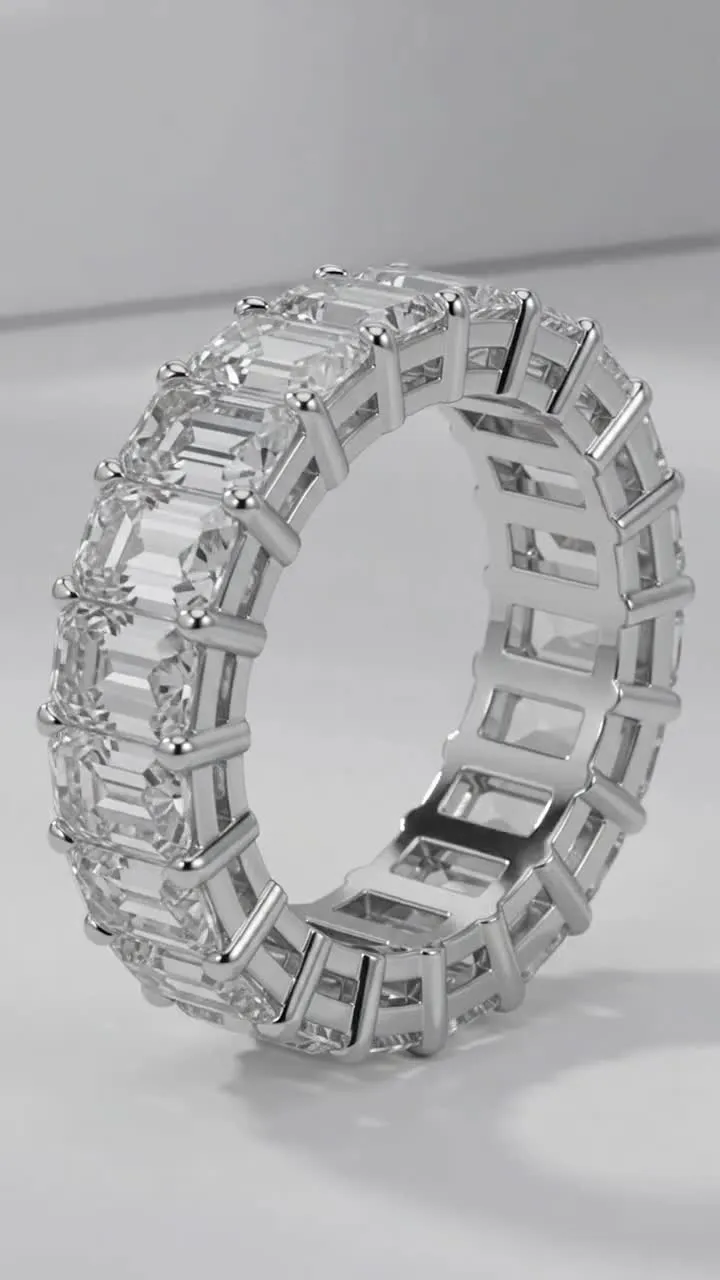 Round Cut Lab Grown Diamond Eternity Ring