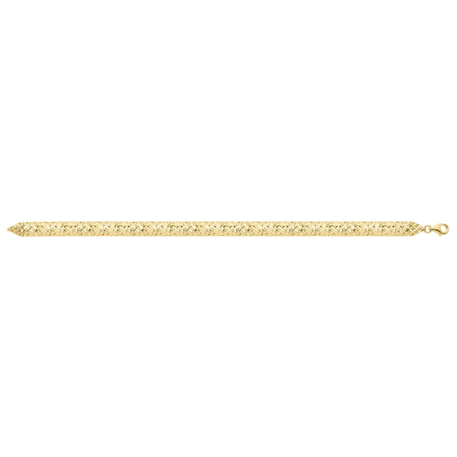 10K Yellow Gold Diamond Cut Square Link Necklace view 4