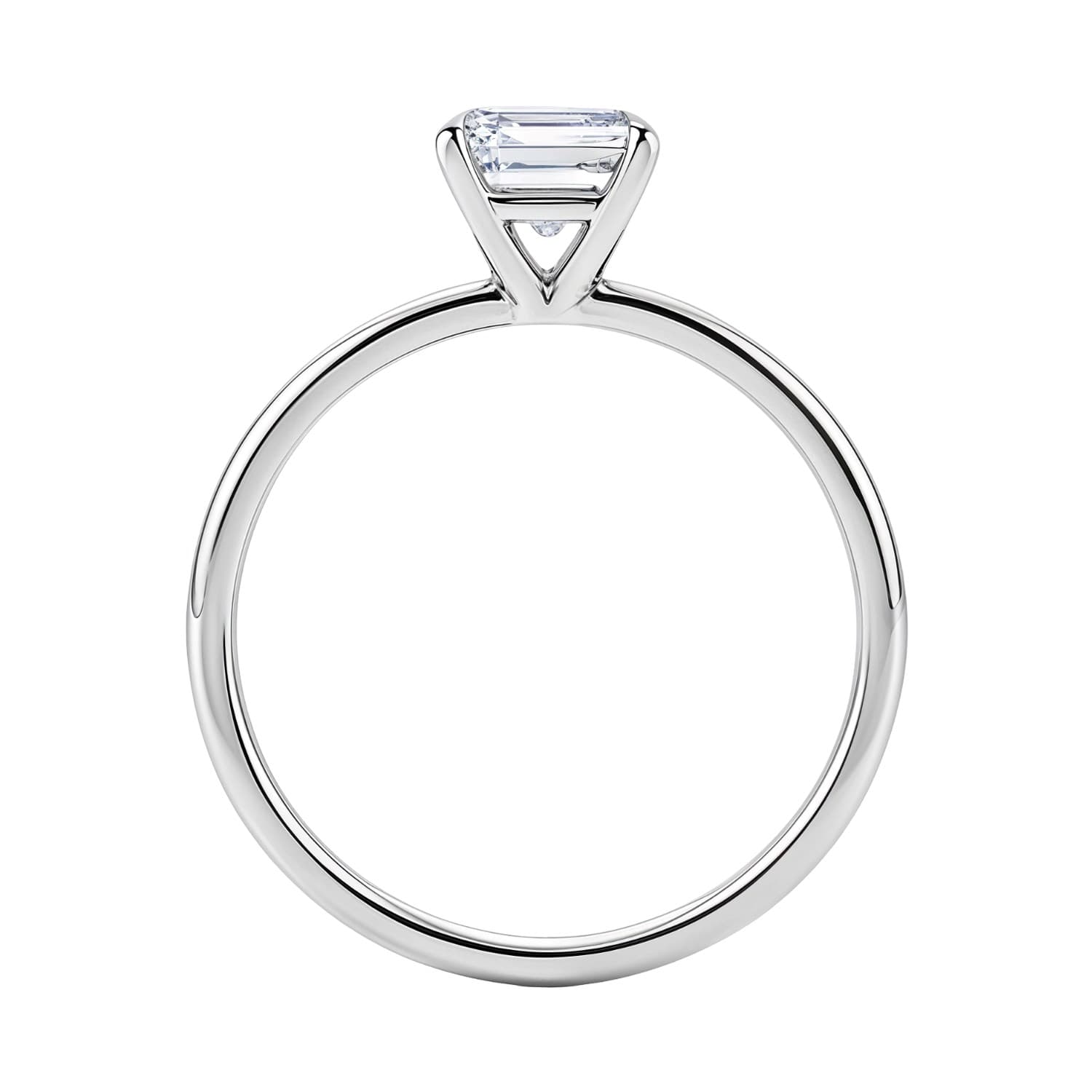 1 1/2 Carat Emerald Lab Grown IGI G/VS1 Diamond Solitaire Ring in 14K White Gold view 4