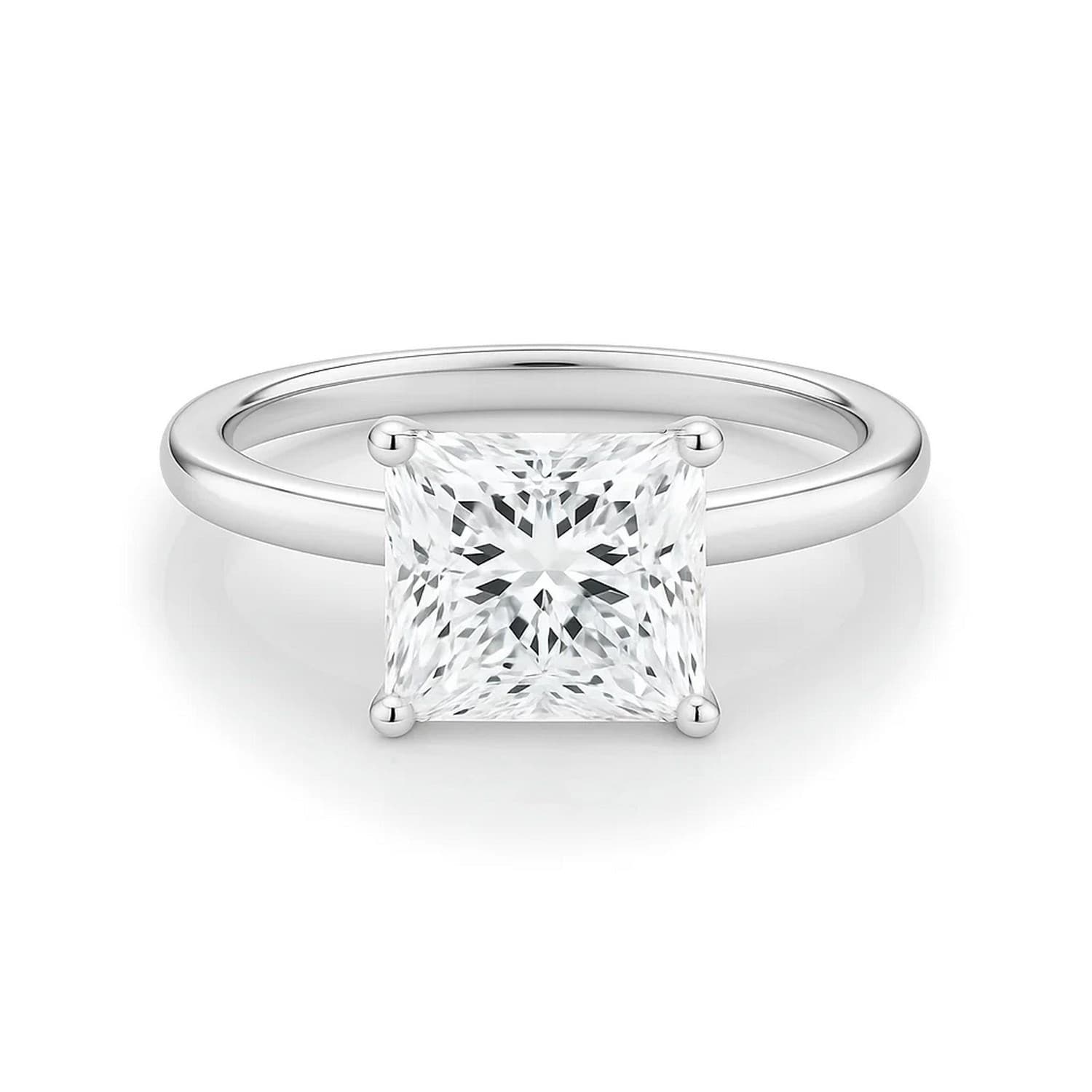 2 Carat Princess Lab Grown IGI G/VS1 Diamond Solitaire Ring in 14K White Gold view 3