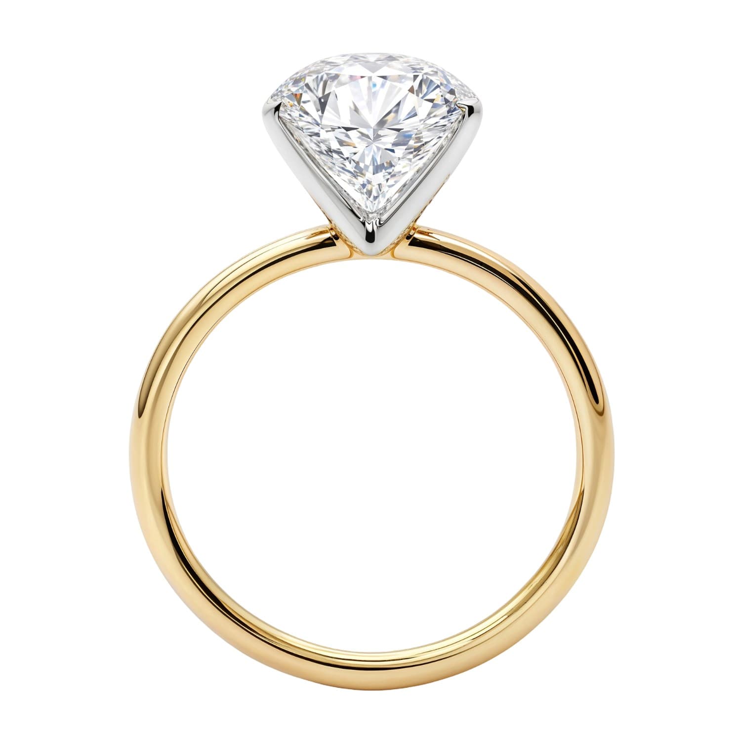 3 Carat Oval Lab Grown IGI G/VS1 Diamond Solitaire Ring in 14K Yellow Gold view 3