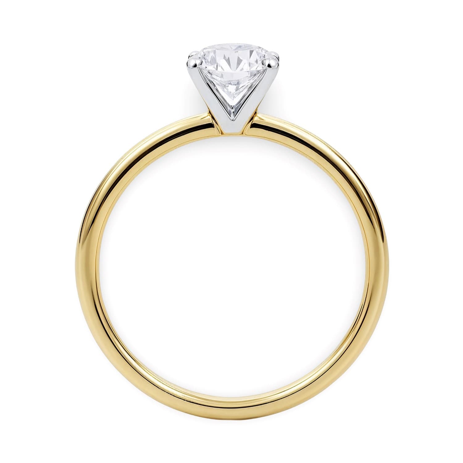 3/4 Carat Round Lab Grown IGI G/VS1 Diamond Solitaire Ring in 14K Yellow Gold view 3