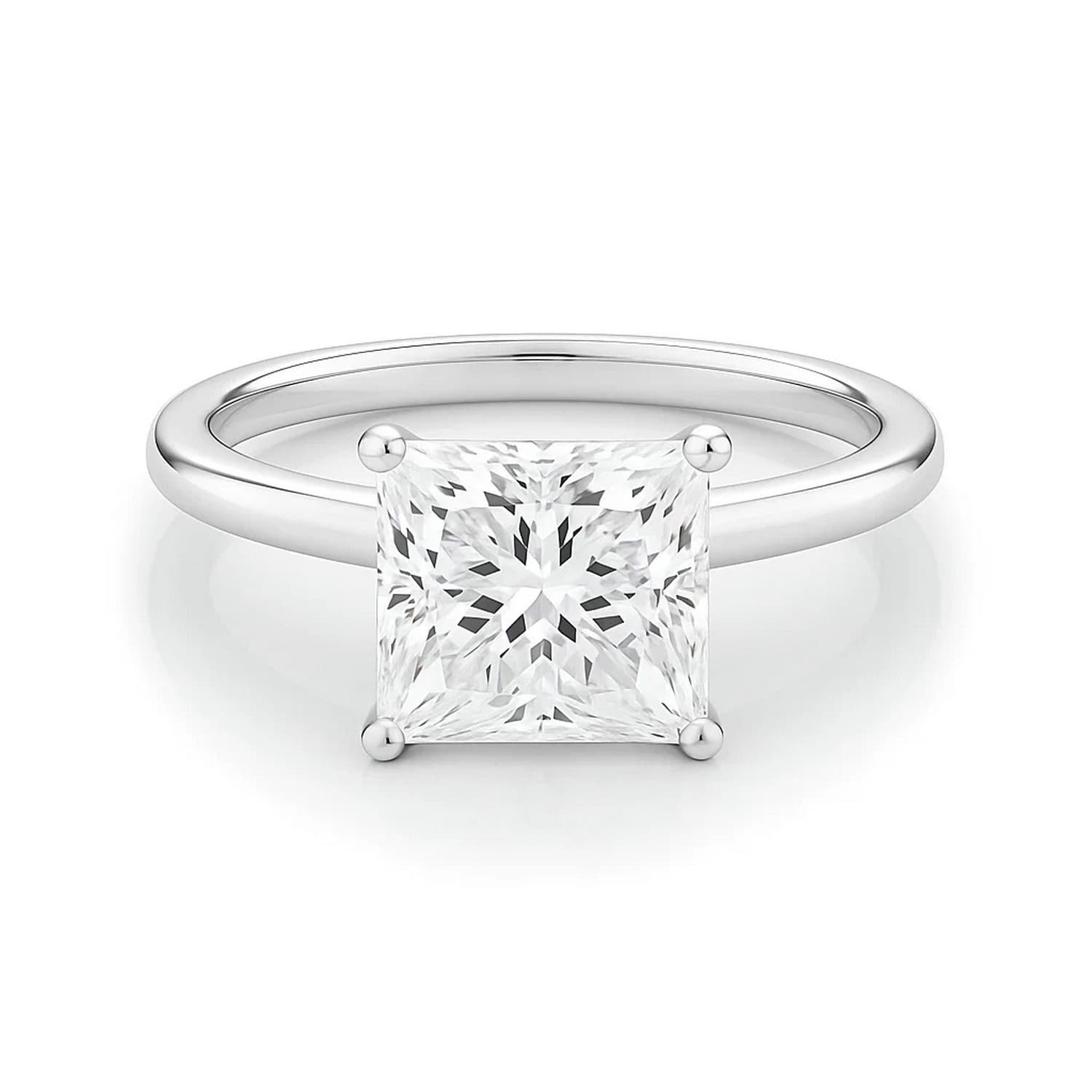 3 Carat Princess Lab Grown IGI G/VS1 Diamond Solitaire Ring in 14K White Gold view 3