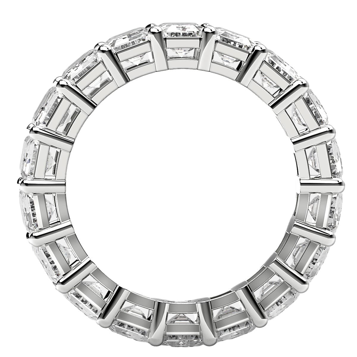 Emerald Cut Lab Grown Diamond Eternity Ring in 14k White Gold (8 cttw FG/VS2) view 3