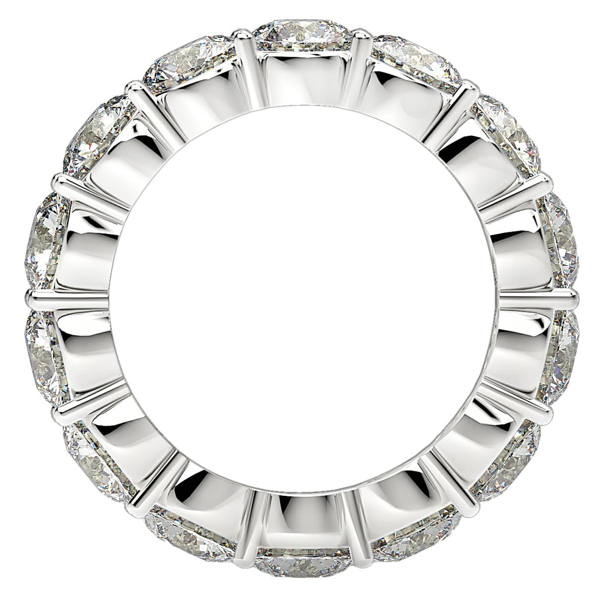 Round Cut Lab Grown Diamond Eternity Ring in 14k White Gold (6 cttw FG/VS2) view 3