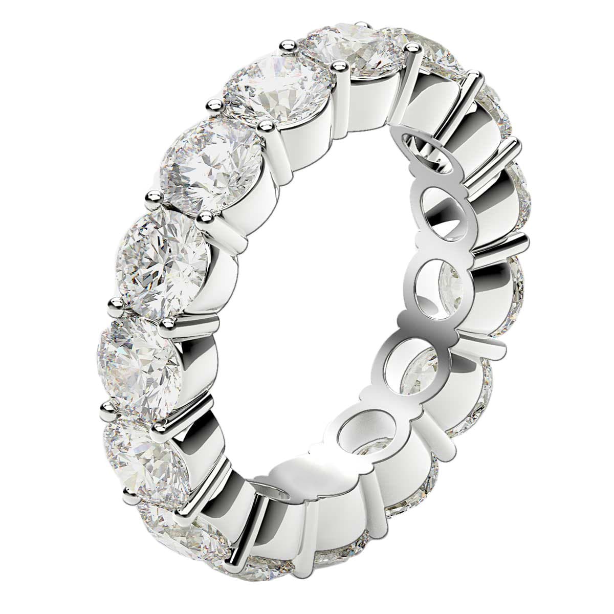 Round Cut Lab Grown Diamond Eternity Ring in 14k White Gold (5 cttw FG/VS2) view 4