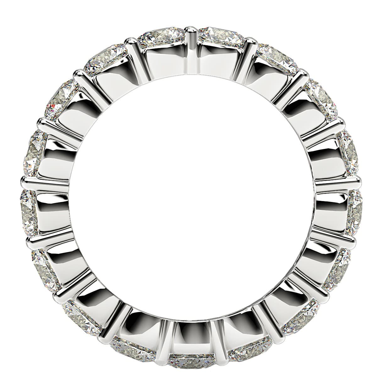 Round Cut Lab Grown Diamond Eternity Ring in 14k White Gold (3 cttw FG/VS2) view 3