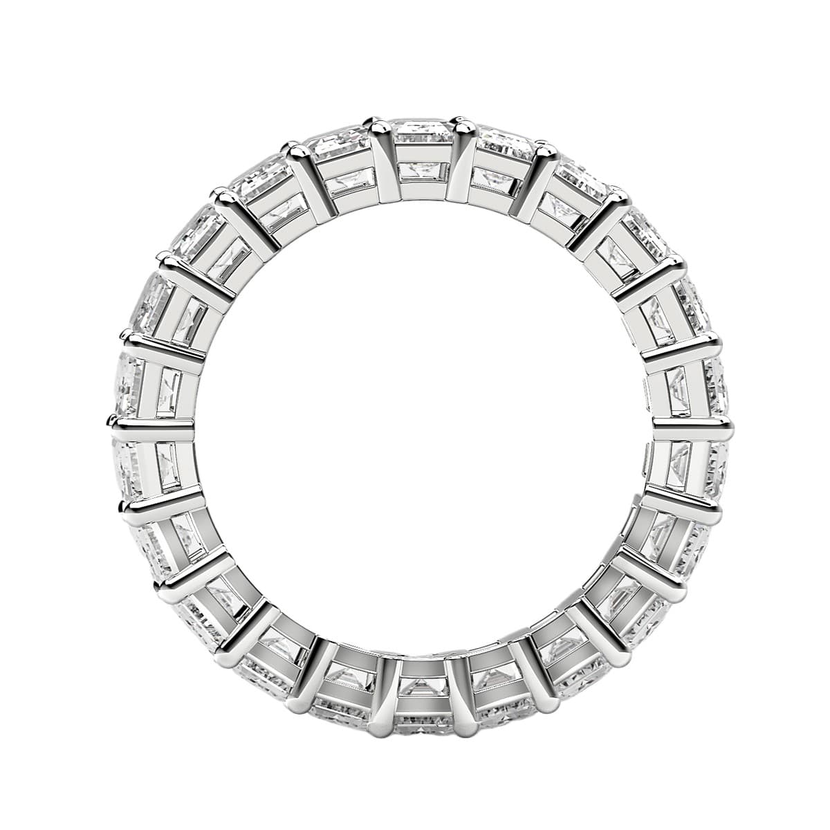 Emerald Cut Lab Grown Diamond Eternity Ring in 14k White Gold (2 cttw FG/VS2) view 3