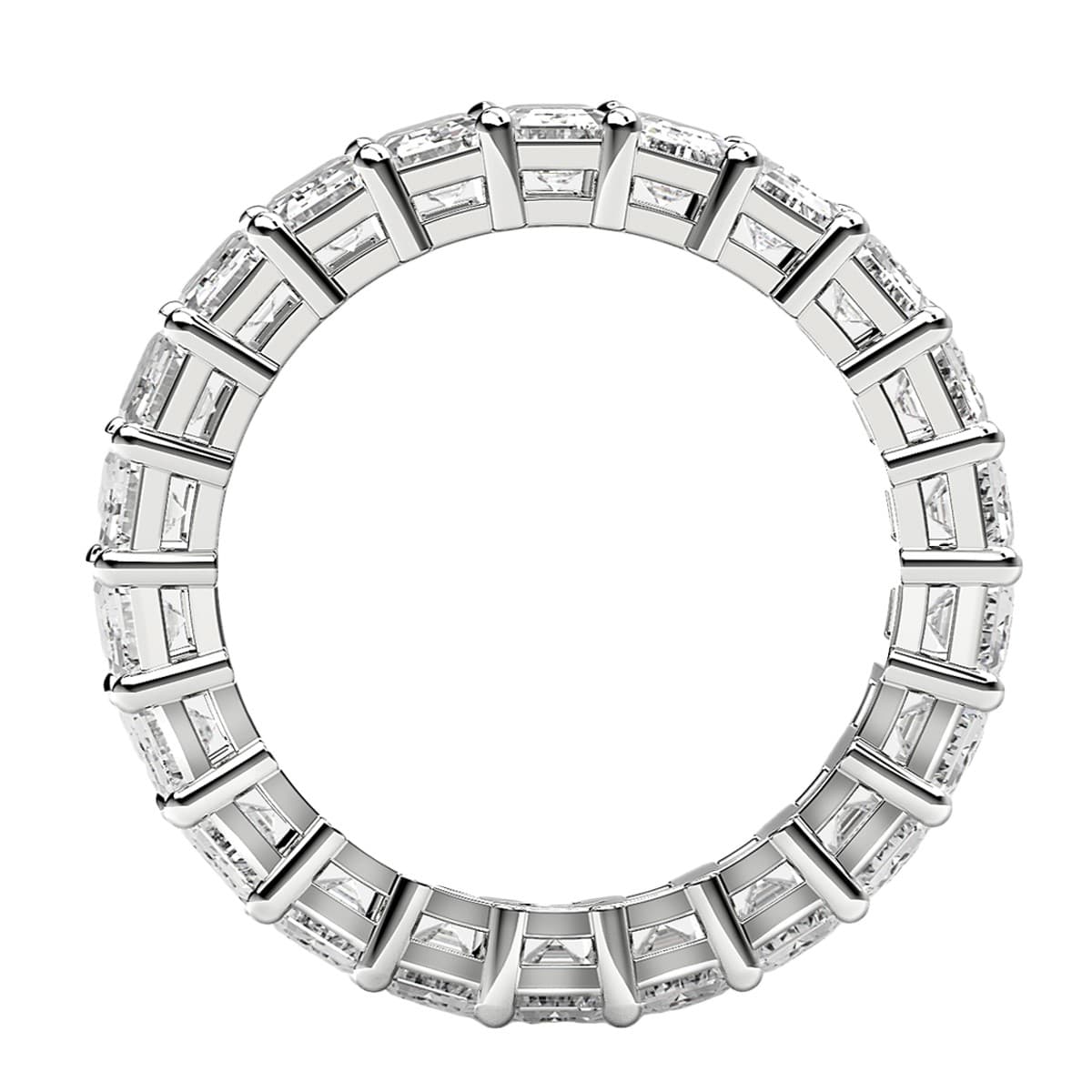 Emerald Cut Lab Grown Diamond Eternity Ring in 14k White Gold (4 cttw FG/VS2) view 3