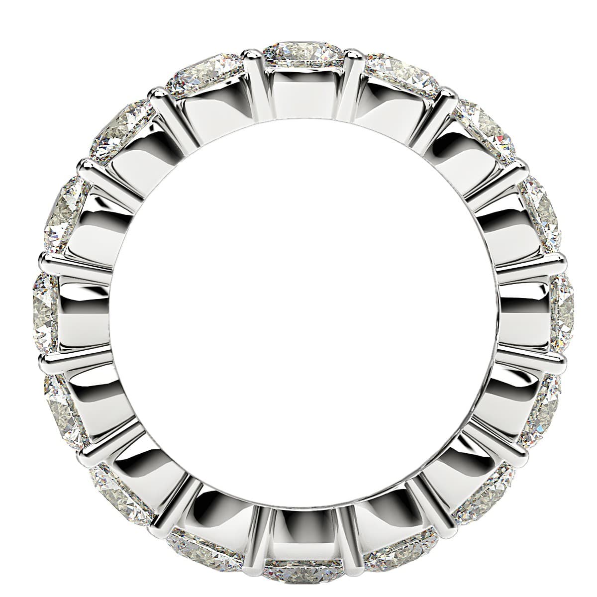 Round Cut Lab Grown Diamond Eternity Ring in 14k White Gold (4 cttw FG/VS2) view 3