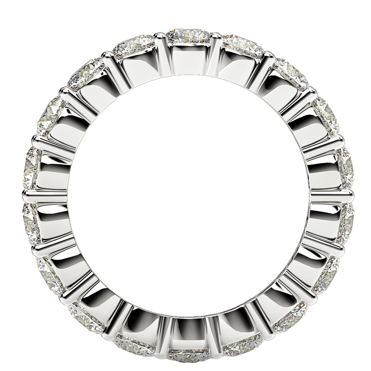 Round Cut Lab Grown Diamond Eternity Ring in 14k White Gold (2 cttw FG/VS2) view 3