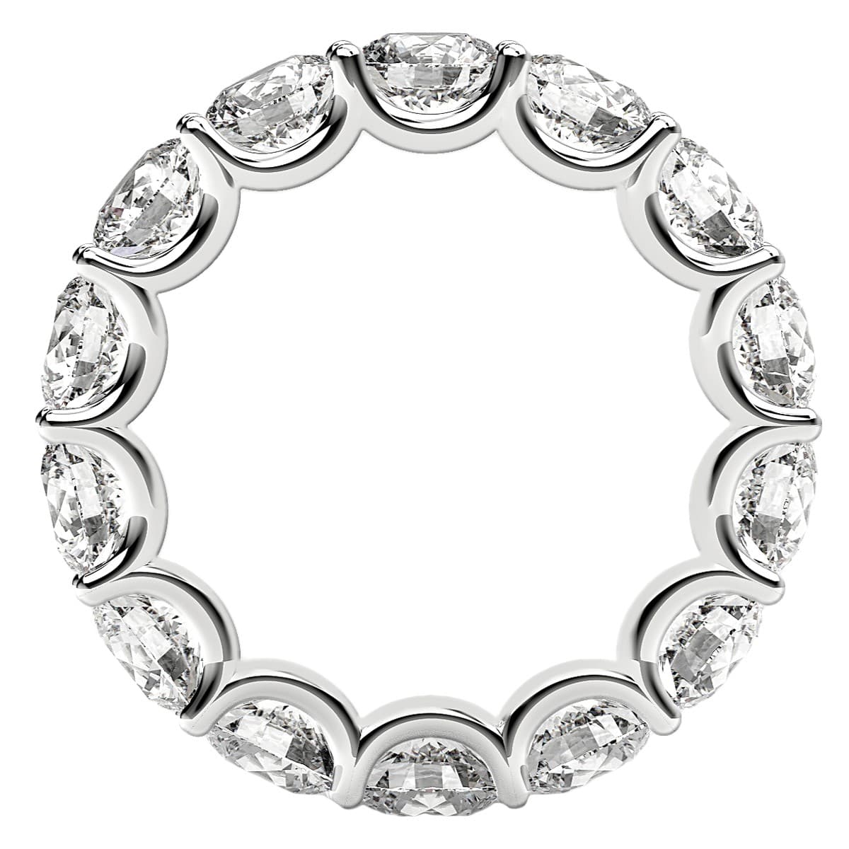 Round Cut Lab Grown Diamond Eternity Ring in 14k White Gold (6 cttw FG/VS2) view 3