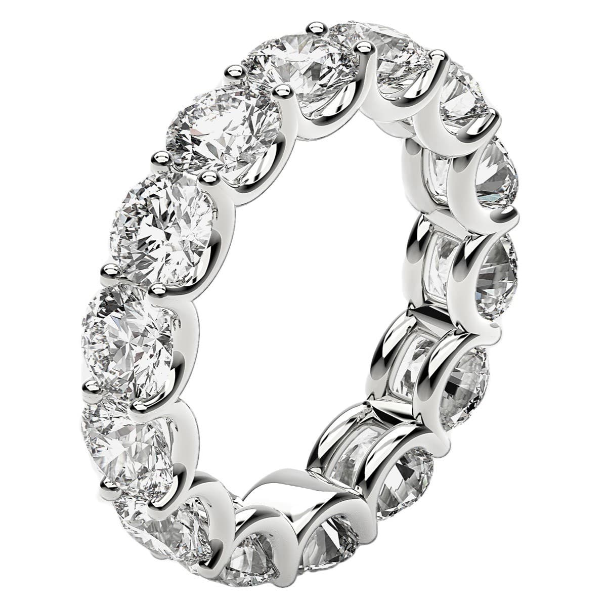 Round Cut Lab Grown Diamond Eternity Ring in 14k White Gold (6 cttw FG/VS2) view 4