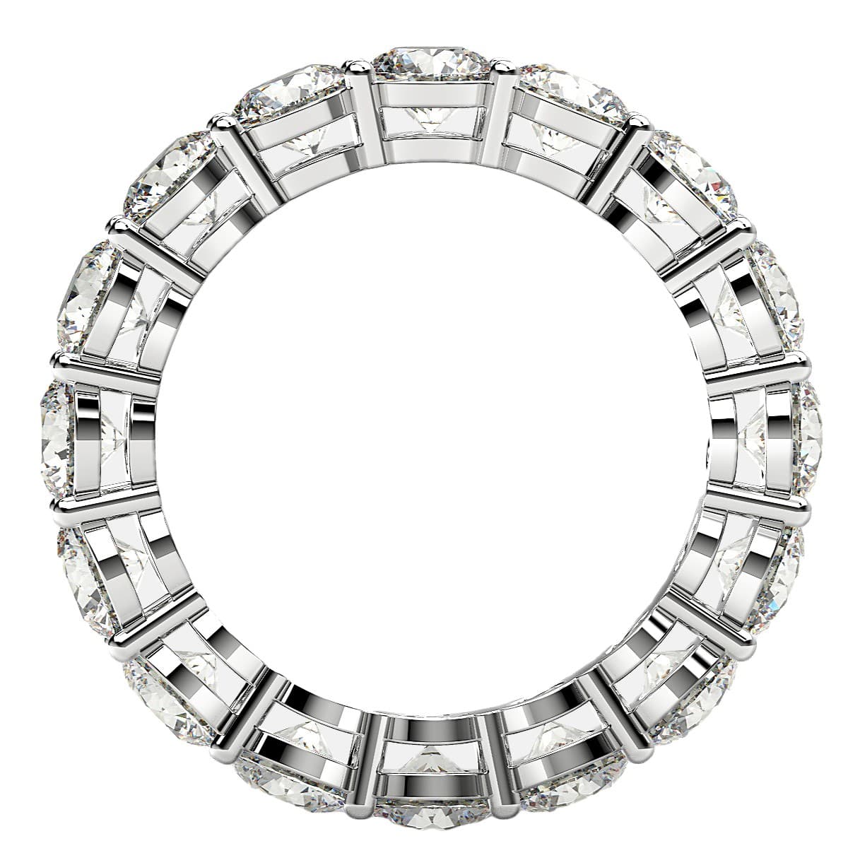 Round Cut Lab Grown Diamond Eternity Ring in 14k White Gold (4 cttw FG/VS2) view 3
