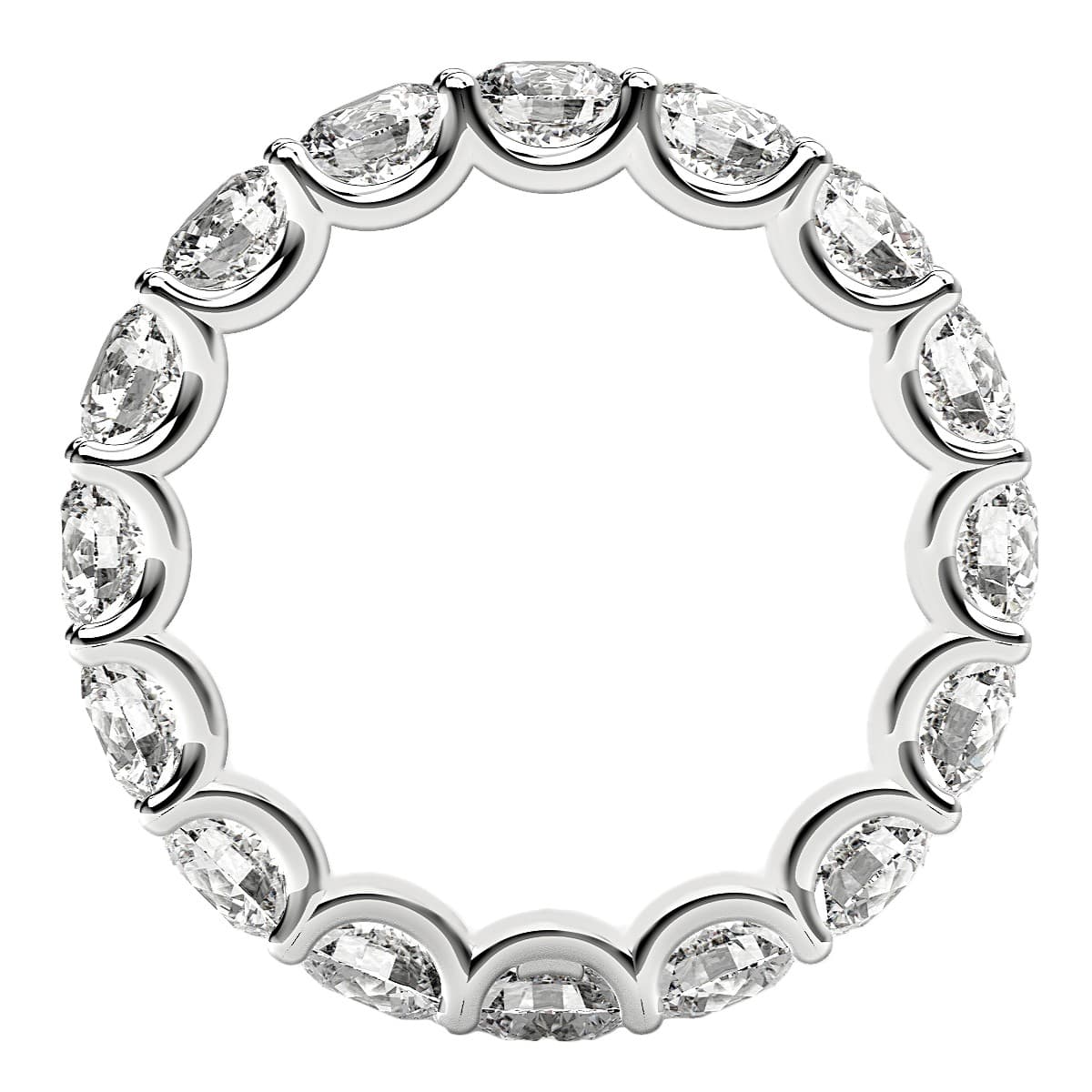 Round Cut Lab Grown Diamond Eternity Ring in 14k White Gold (4 cttw FG/VS2) view 3