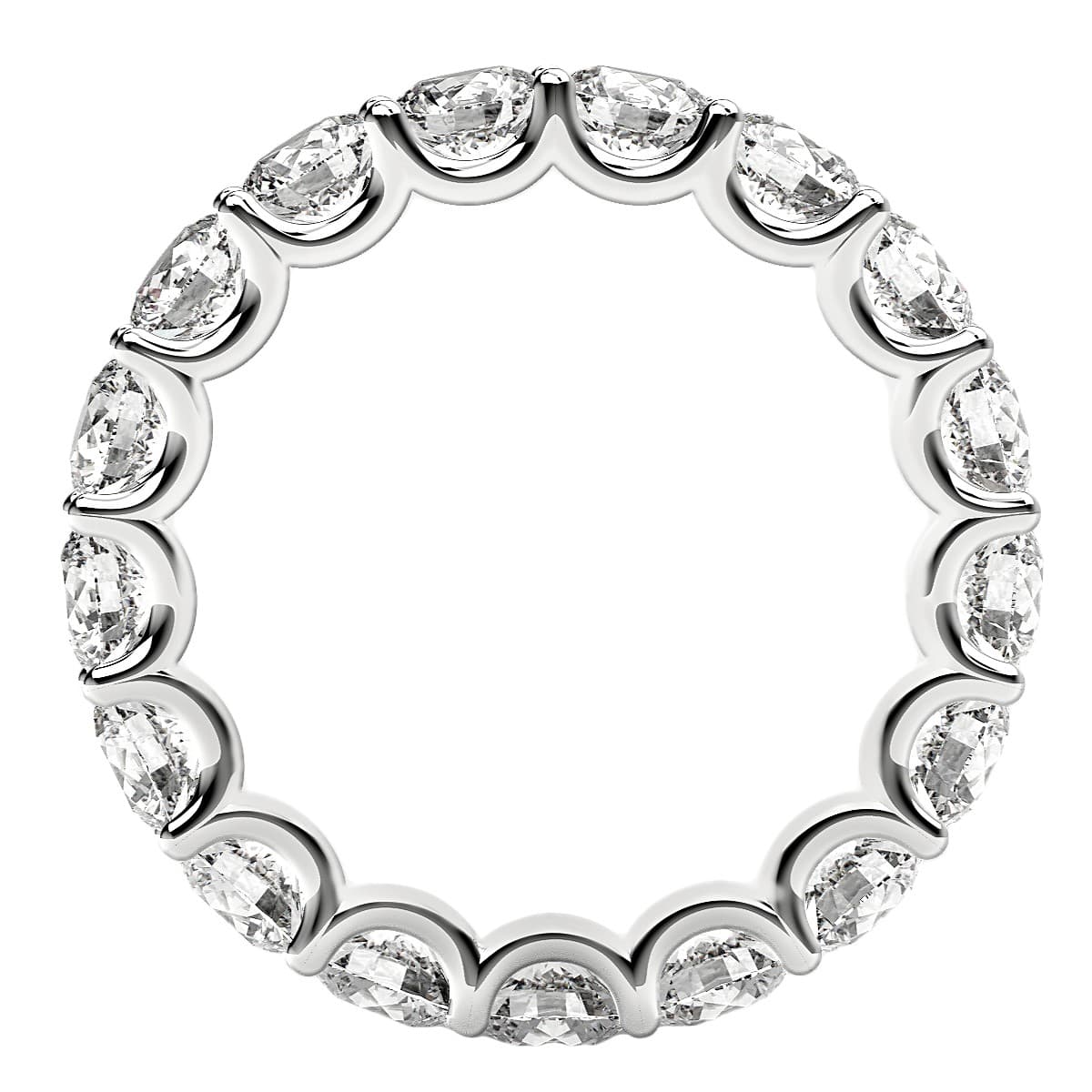 Round Cut Lab Grown Diamond Eternity Ring in 14k White Gold (3 cttw FG/VS2) view 3