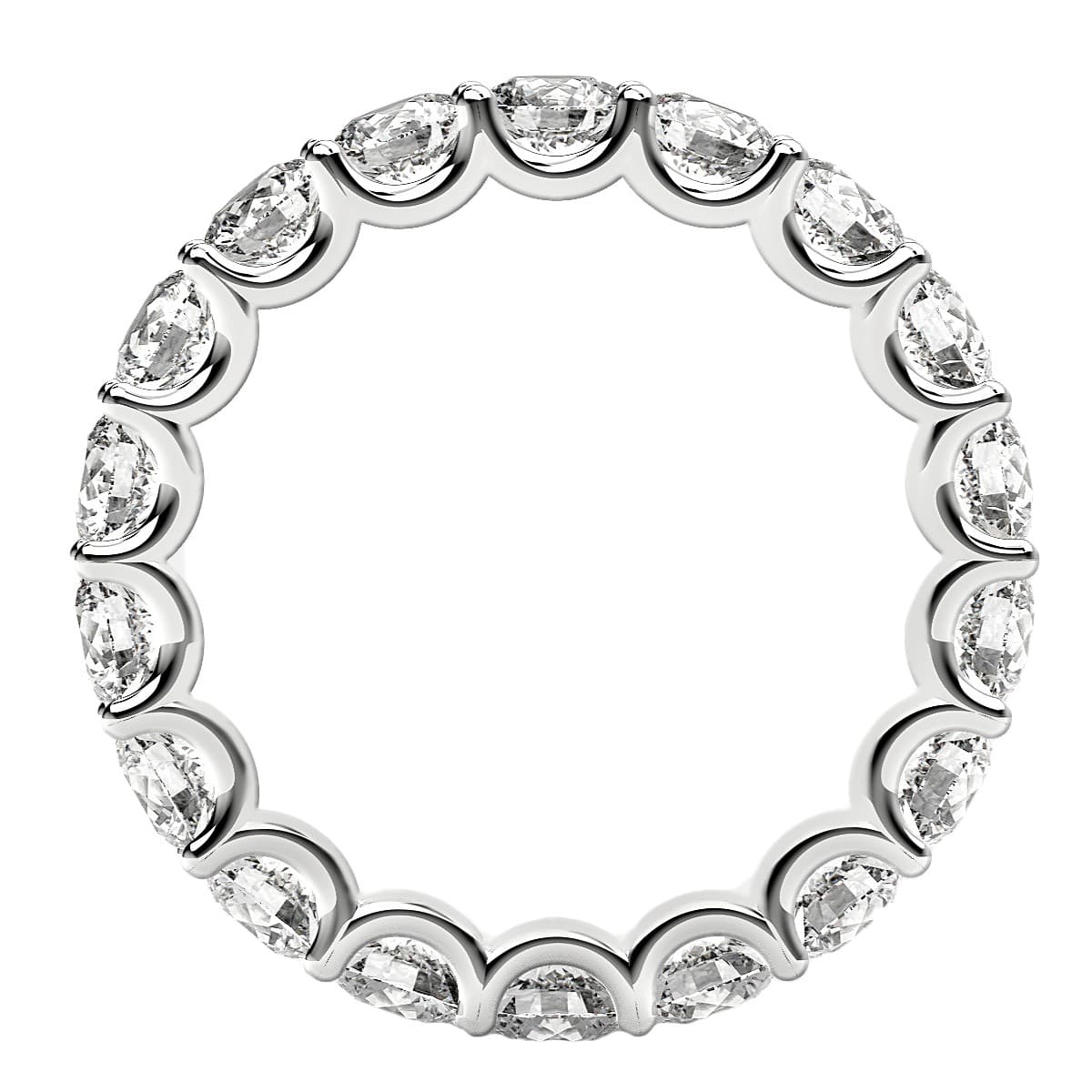 Round Cut Lab Grown Diamond Eternity Ring in 14k White Gold (2 cttw FG/VS2) view 3