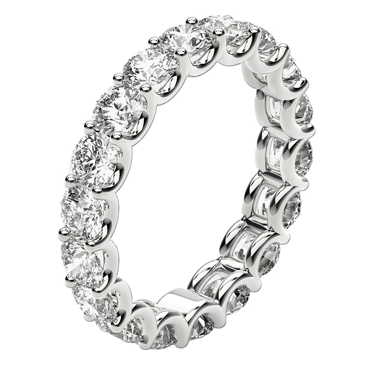 Round Cut Lab Grown Diamond Eternity Ring in 14k White Gold (2 cttw FG/VS2) view 4