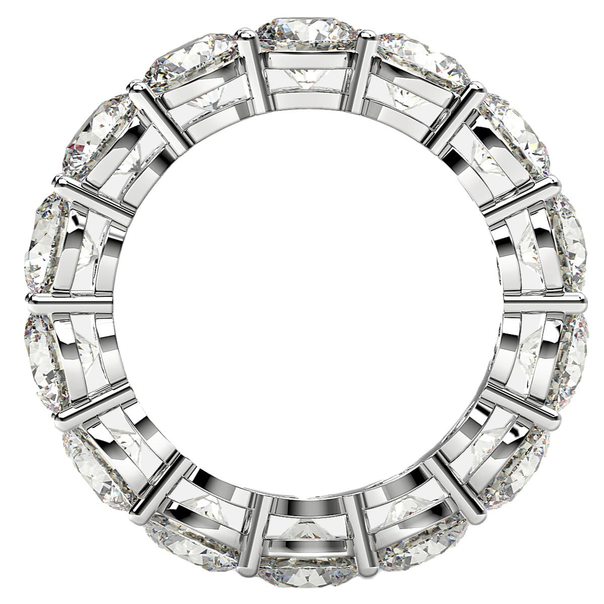 Round Cut Lab Grown Diamond Eternity Ring in 14k White Gold (6 cttw FG/VS2) view 3