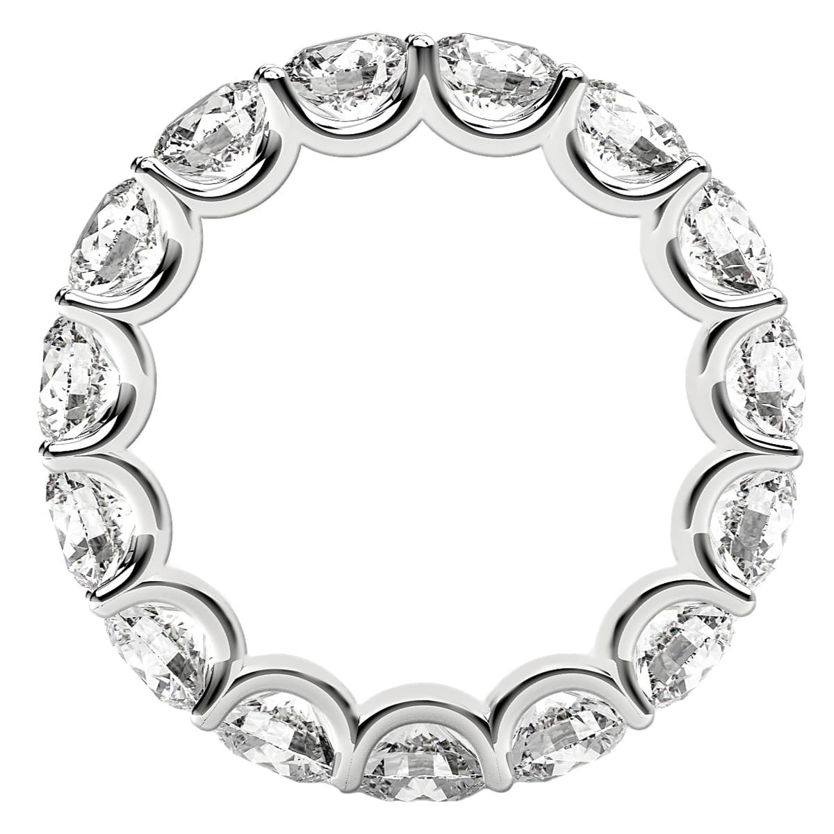 Round Cut Lab Grown Diamond Eternity Ring in 14k White Gold (5 cttw FG/VS2) view 3