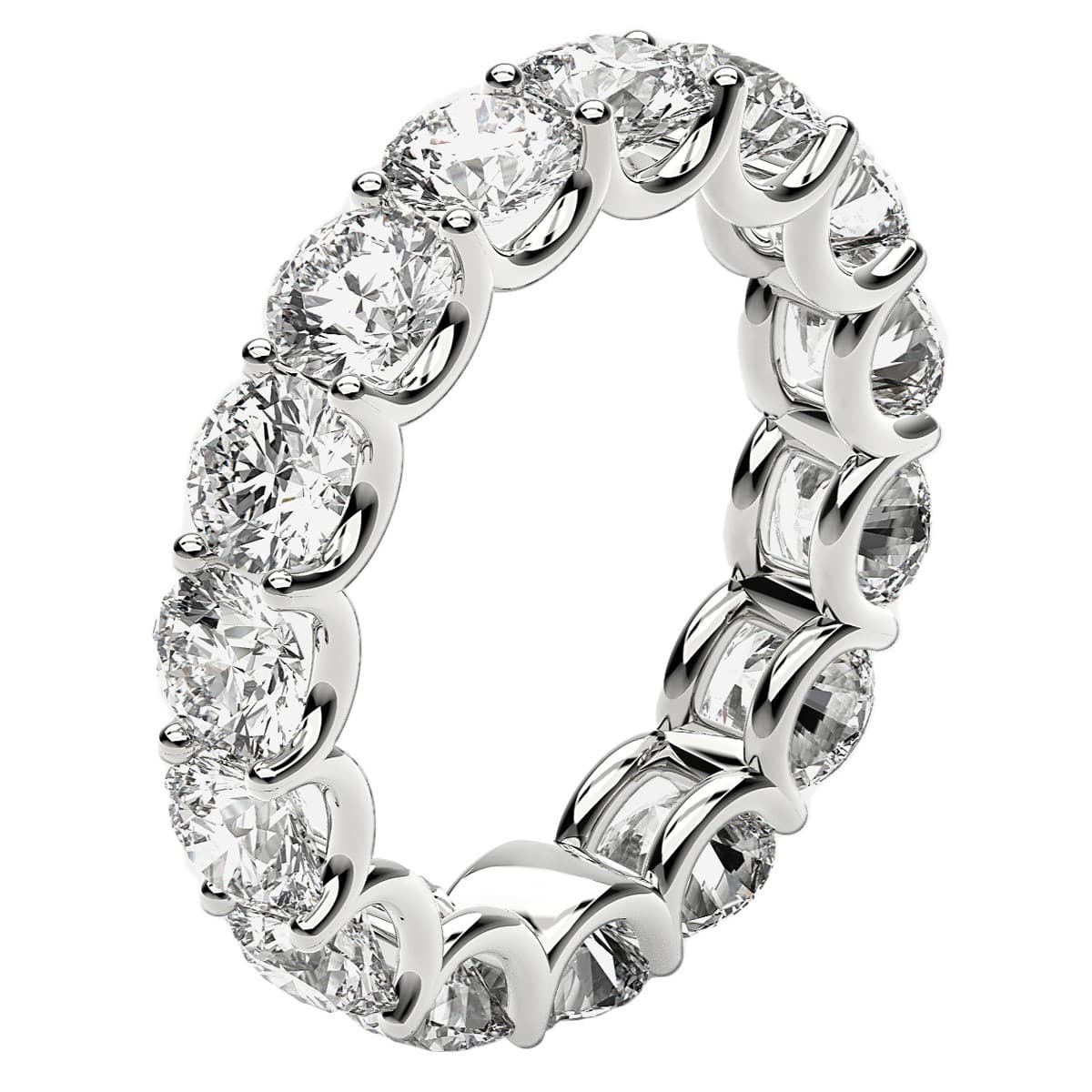 Round Cut Lab Grown Diamond Eternity Ring in 14k White Gold (5 cttw FG/VS2) view 4