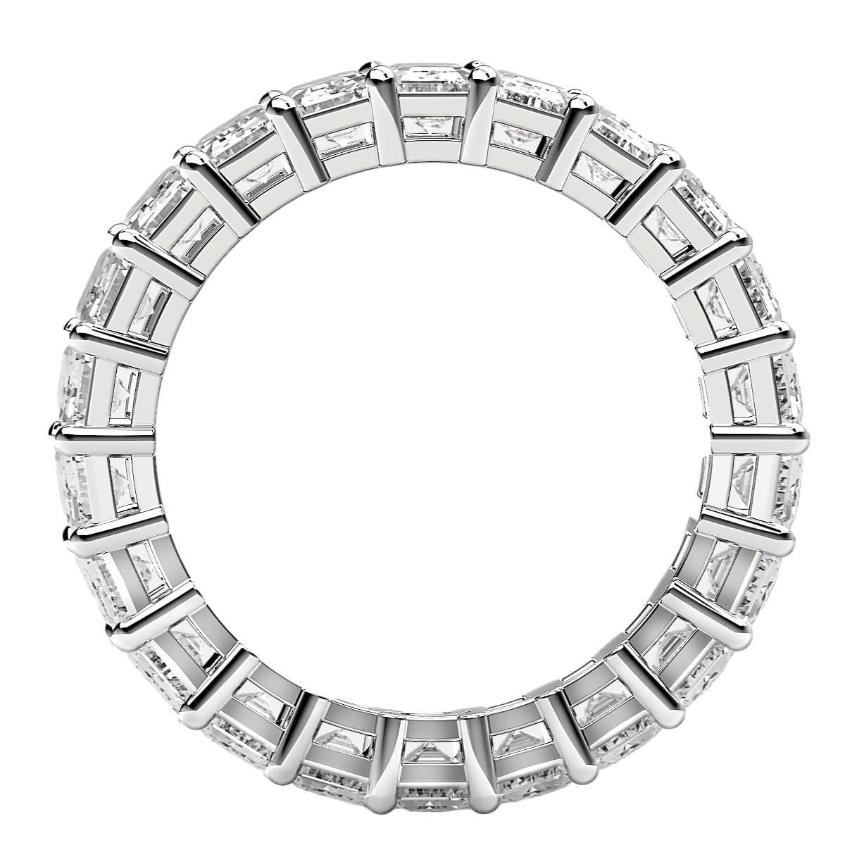 Emerald Cut Lab Grown Diamond Eternity Ring in 14k White Gold (6 cttw FG/VS2) view 3