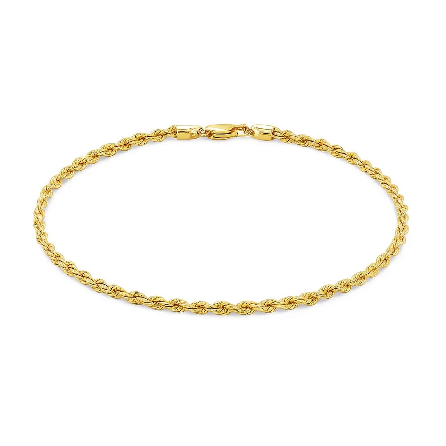 10k Yellow Gold Solid Diamond Cut Rope Bracelet (3.00 mm) view 3