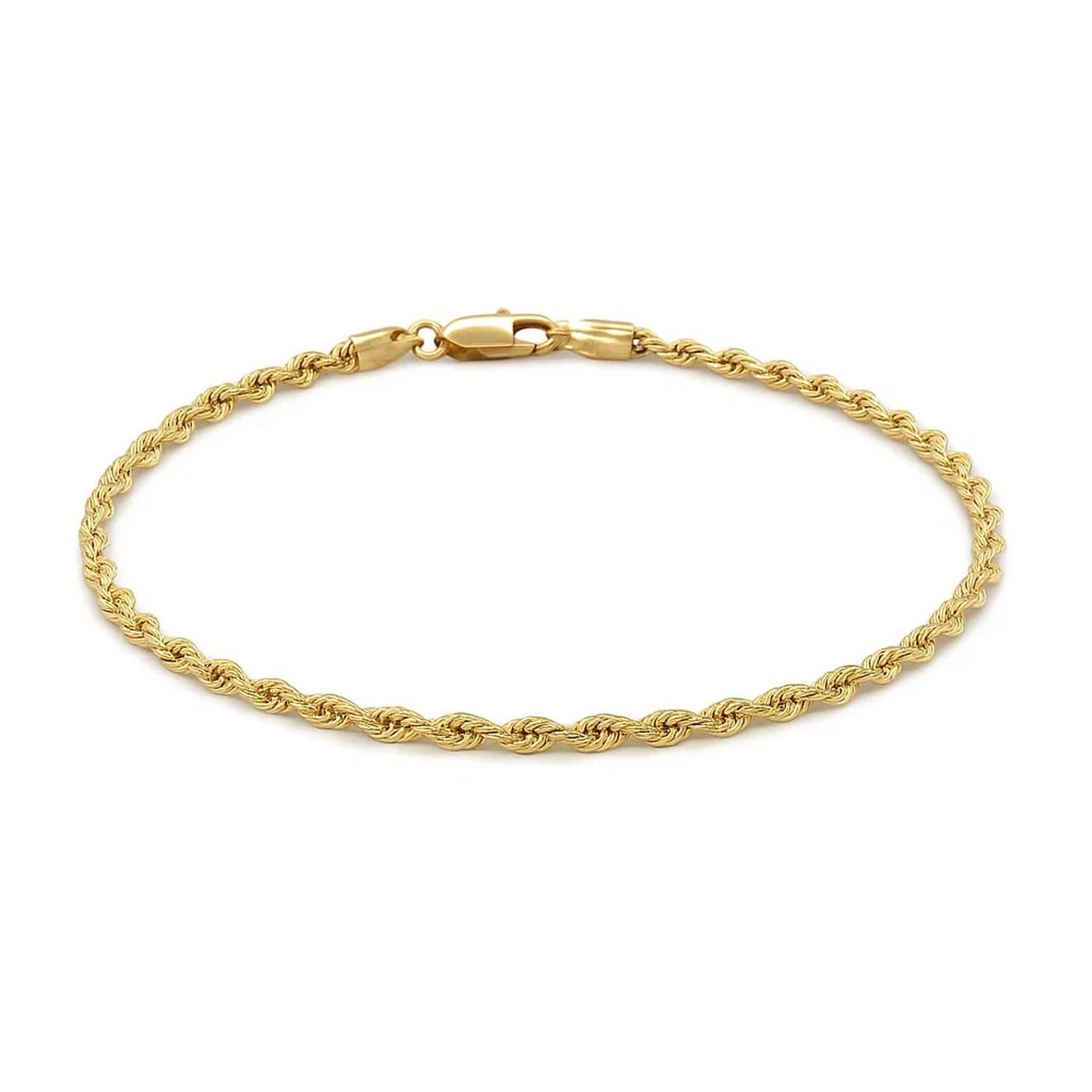 10k Yellow Gold Solid Diamond Cut Rope Bracelet (2.75 mm) view 3