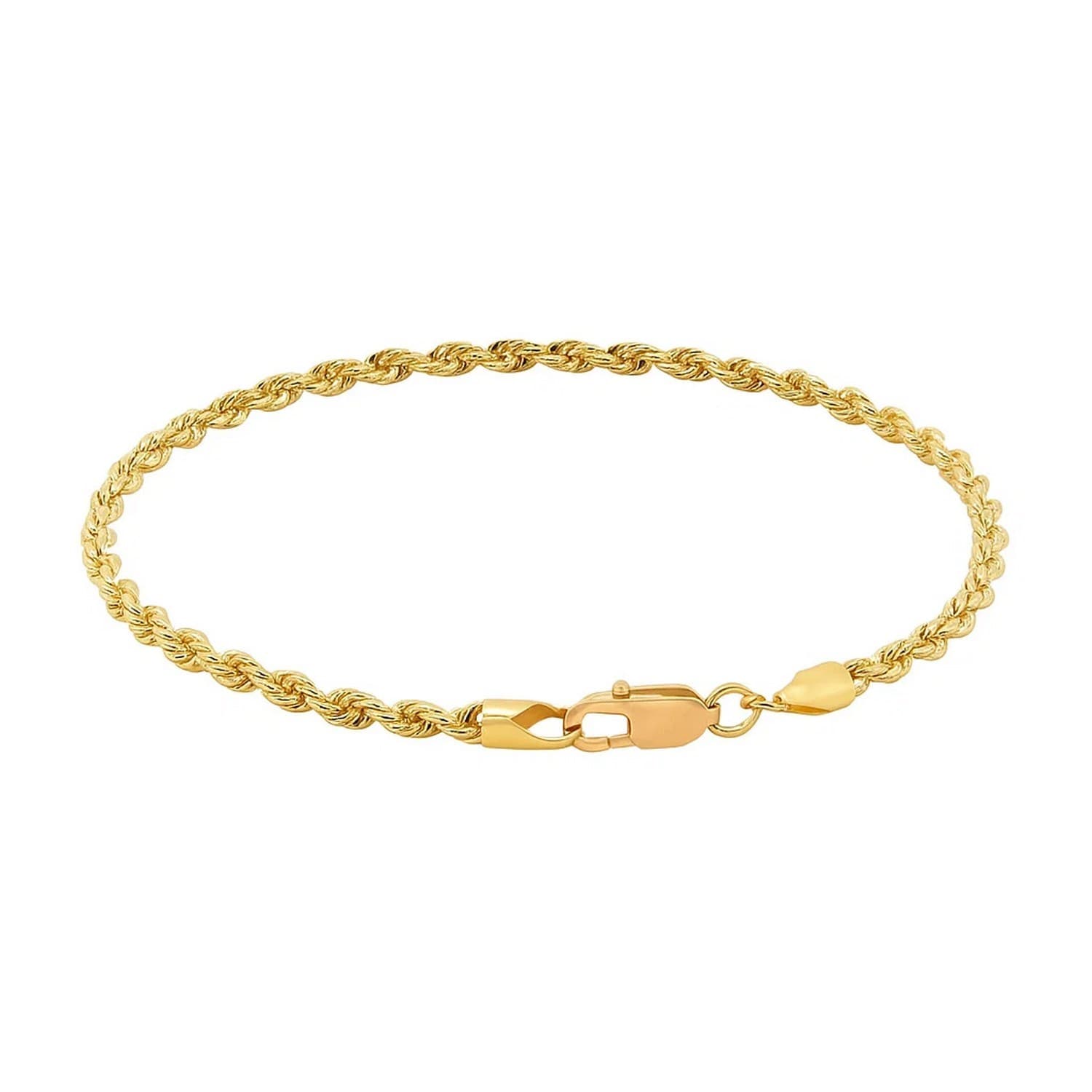 10k Yellow Gold Solid Diamond Cut Rope Bracelet (2.75 mm) view 4