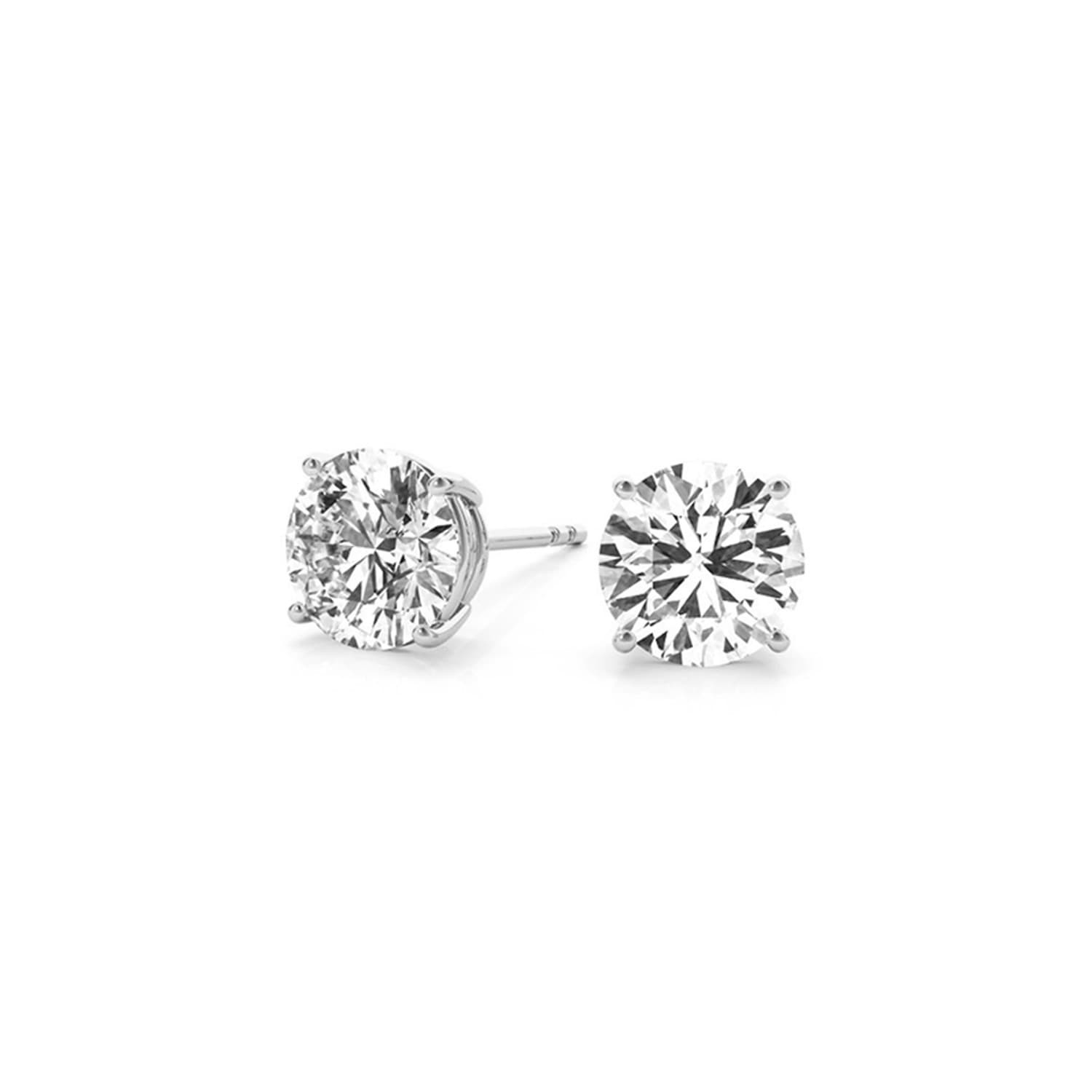 4 cttw Certified IGI Lab Grown Round Diamond Stud Earrings 14k White Gold(G/VS2) view 3