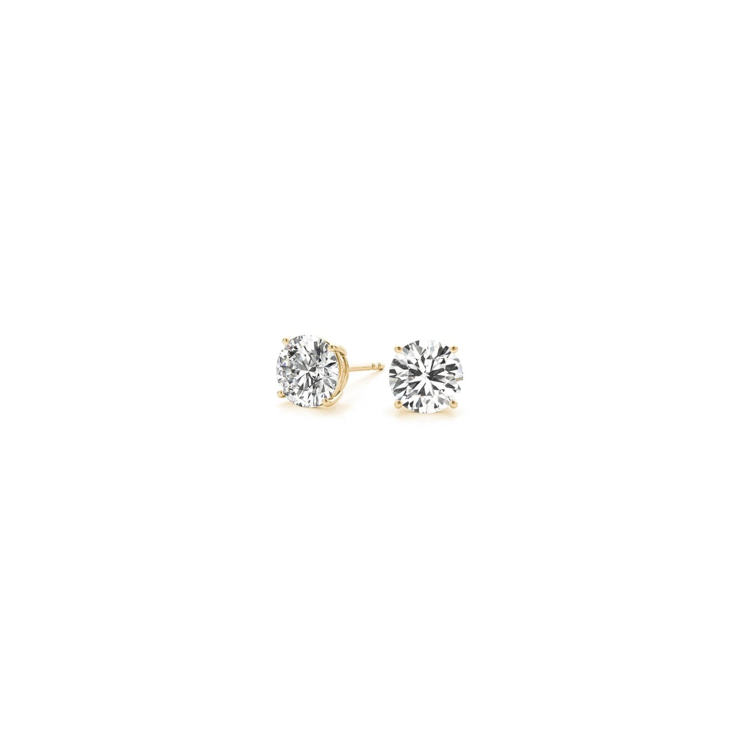 1/2 cttw Lab Grown Round Diamond Stud Earrings 14k Yellow Gold (G/VS2) view 3
