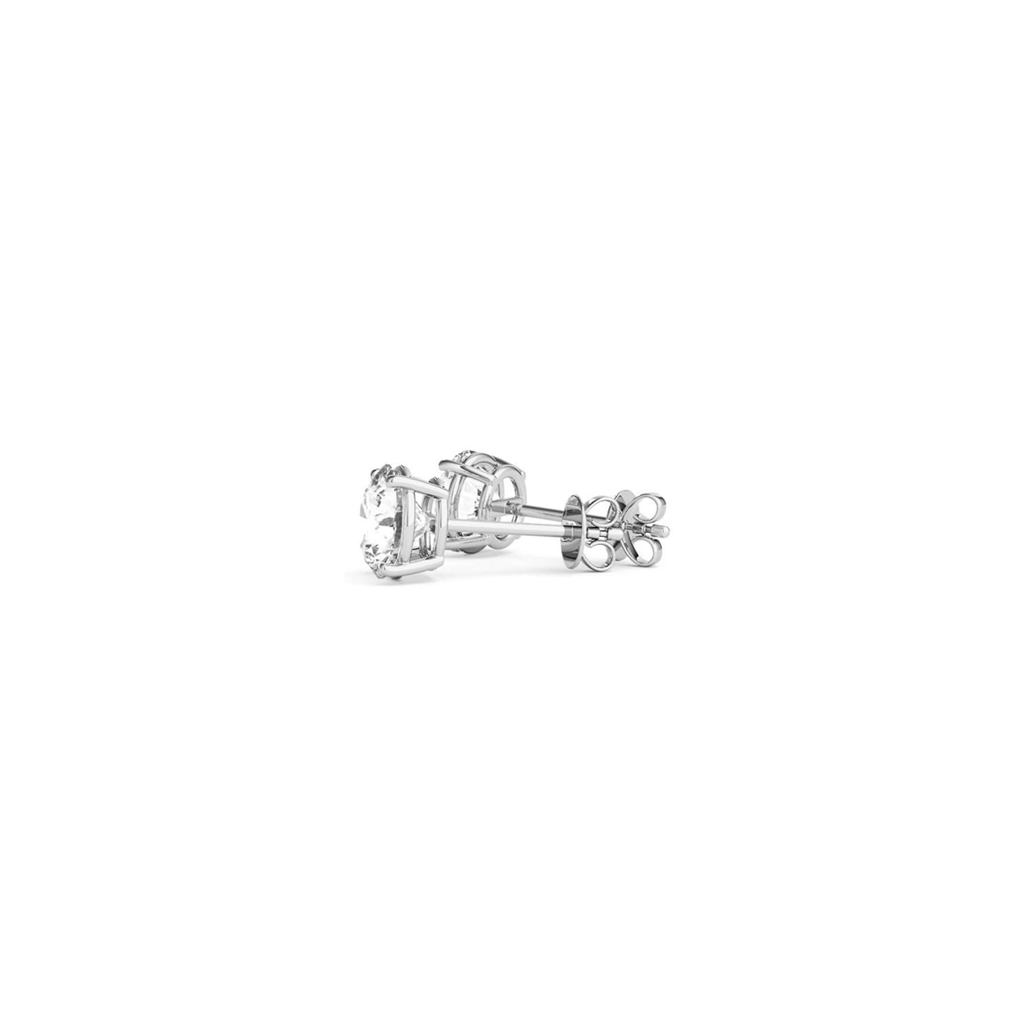 1 cttw Certified IGI Lab Grown Round Diamond Stud Earrings 14k White Gold(G/VS2) view 4