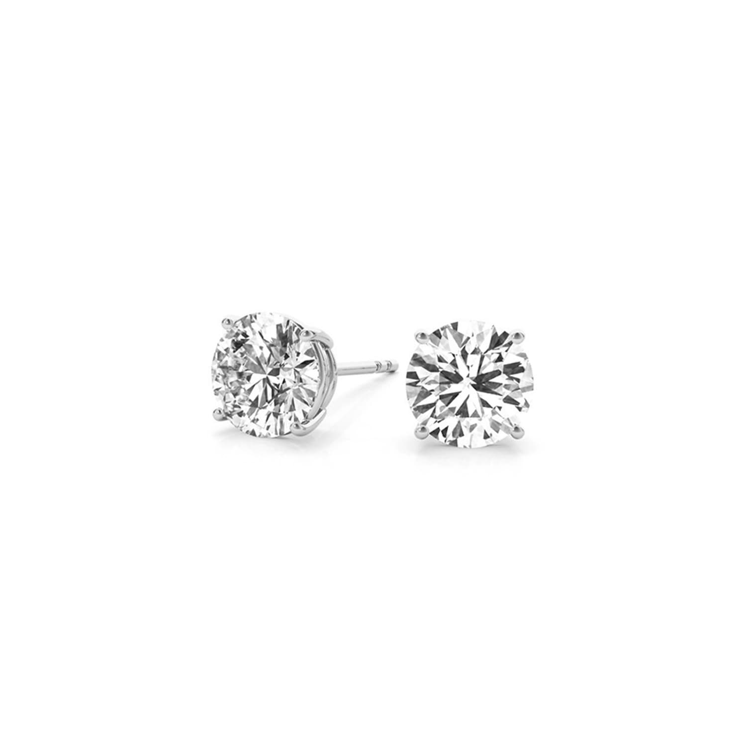 3 cttw Certified IGI Lab Grown Round Diamond Stud Earrings 14k White Gold(G/VS2) view 3