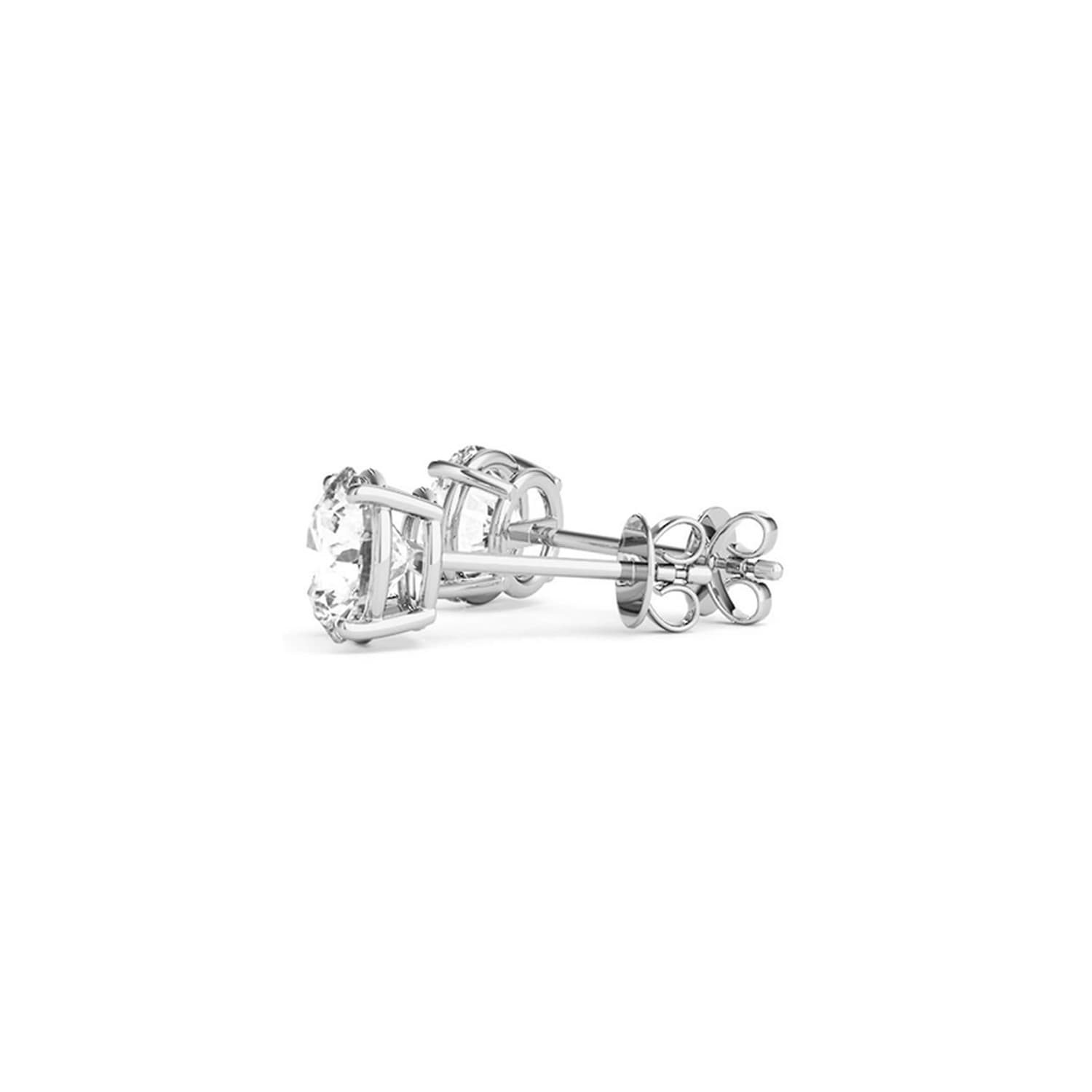 3 cttw Certified IGI Lab Grown Round Diamond Stud Earrings 14k White Gold(G/VS2) view 4
