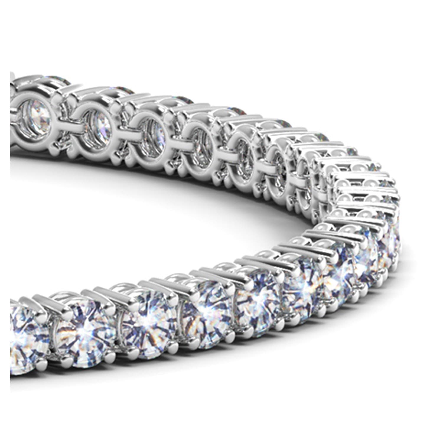 10 ctw Lab-Grown Diamond Tennis Bracelet in 14k White Gold (F-G, VS2-SI1) view 2
