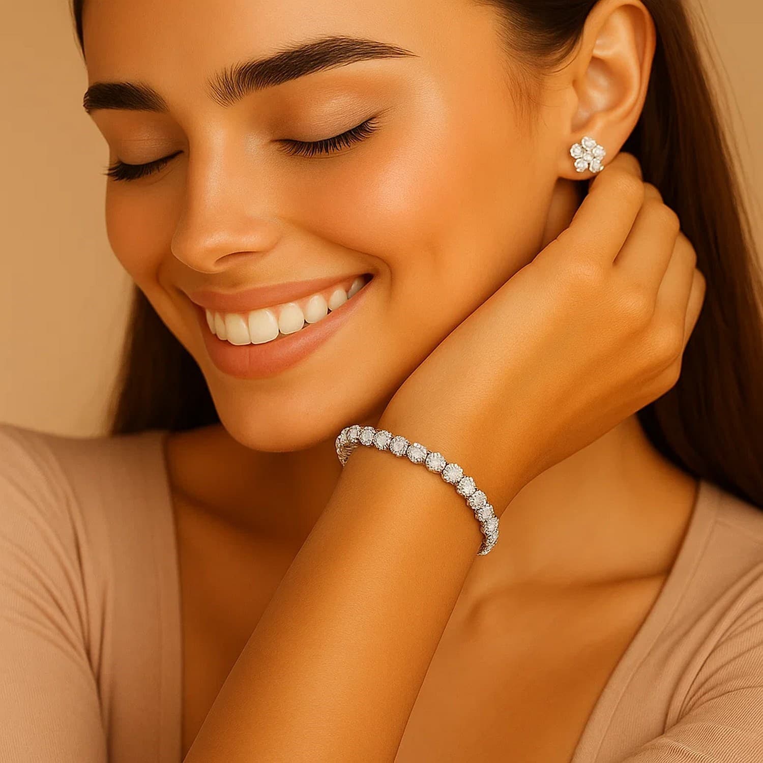 5 ctw Lab-Grown Diamond Tennis Bracelet in 14k White Gold (F-G, VS2-SI1) view 5