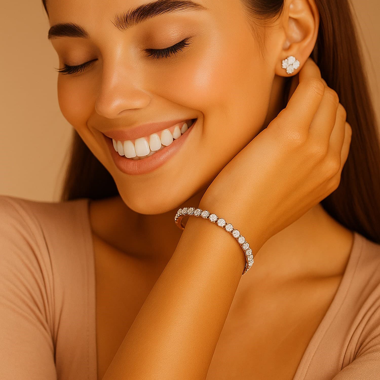 5 ctw Lab-Grown Diamond Tennis Bracelet in 14k Yellow Gold (F-G, VS2-SI1) view 4