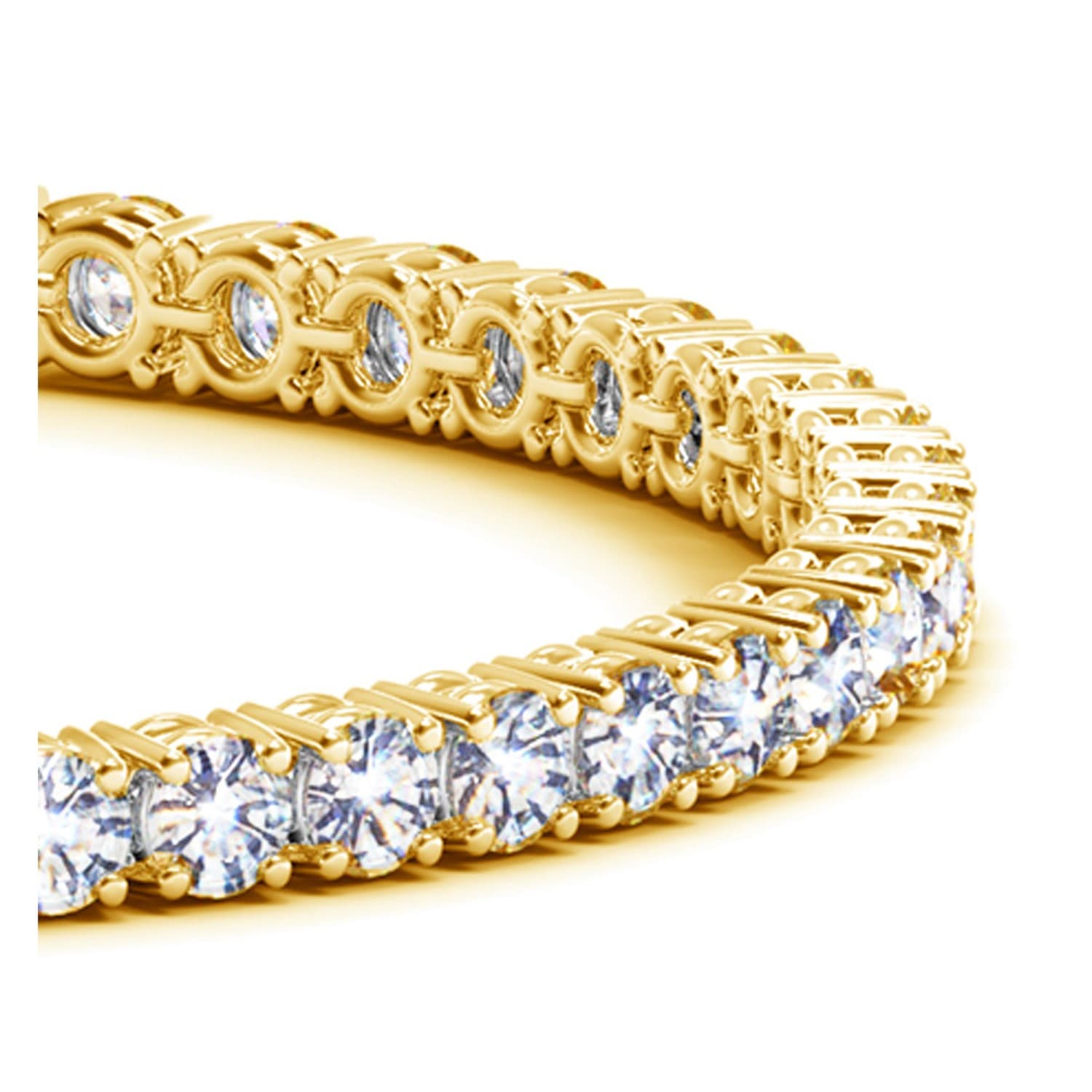 8 ctw Lab-Grown Diamond Tennis Bracelet in 14k Yellow Gold (F-G, VS2-SI1) view 2