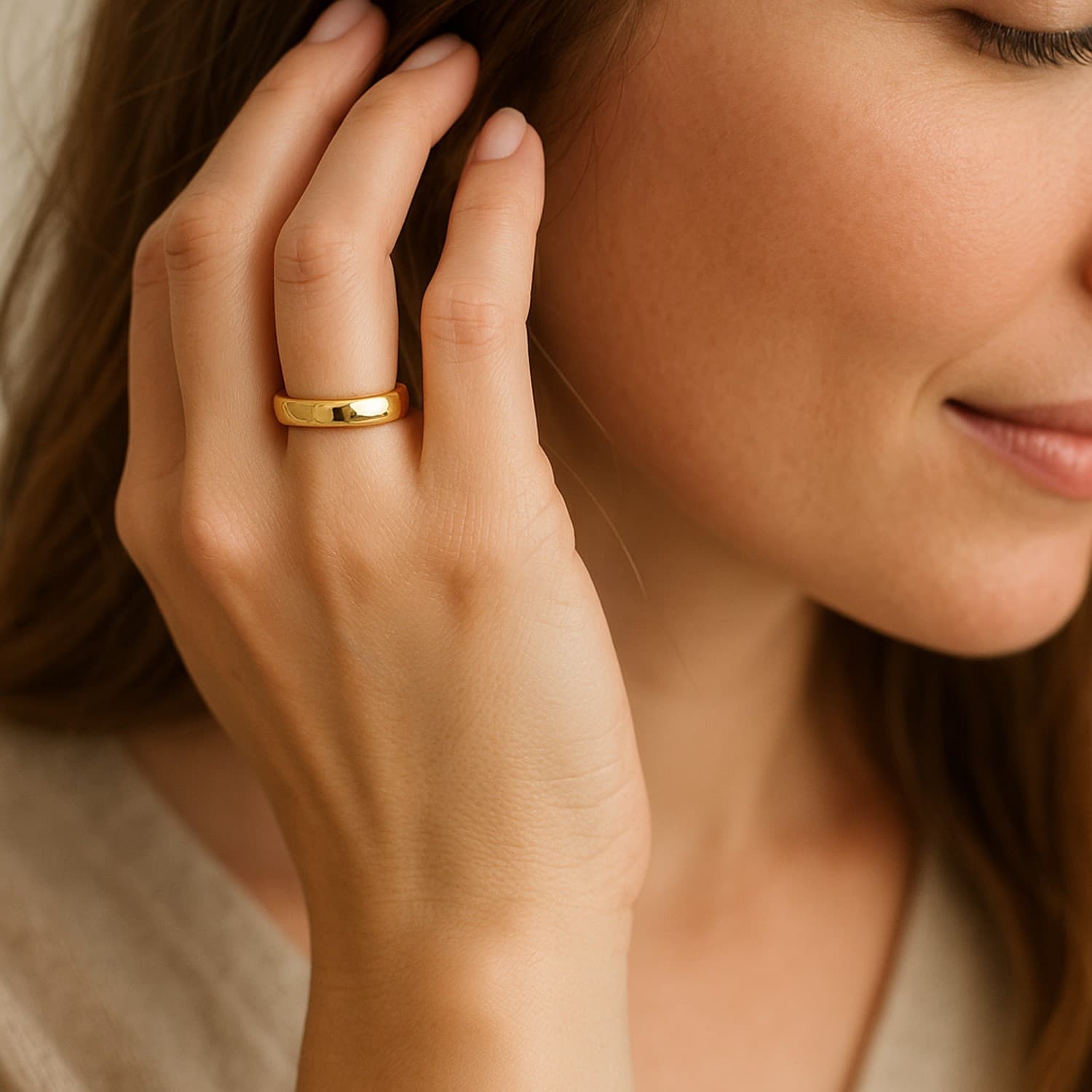 14k Yellow Gold Comfort Fit Wedding Band(5.00 mm) view 3