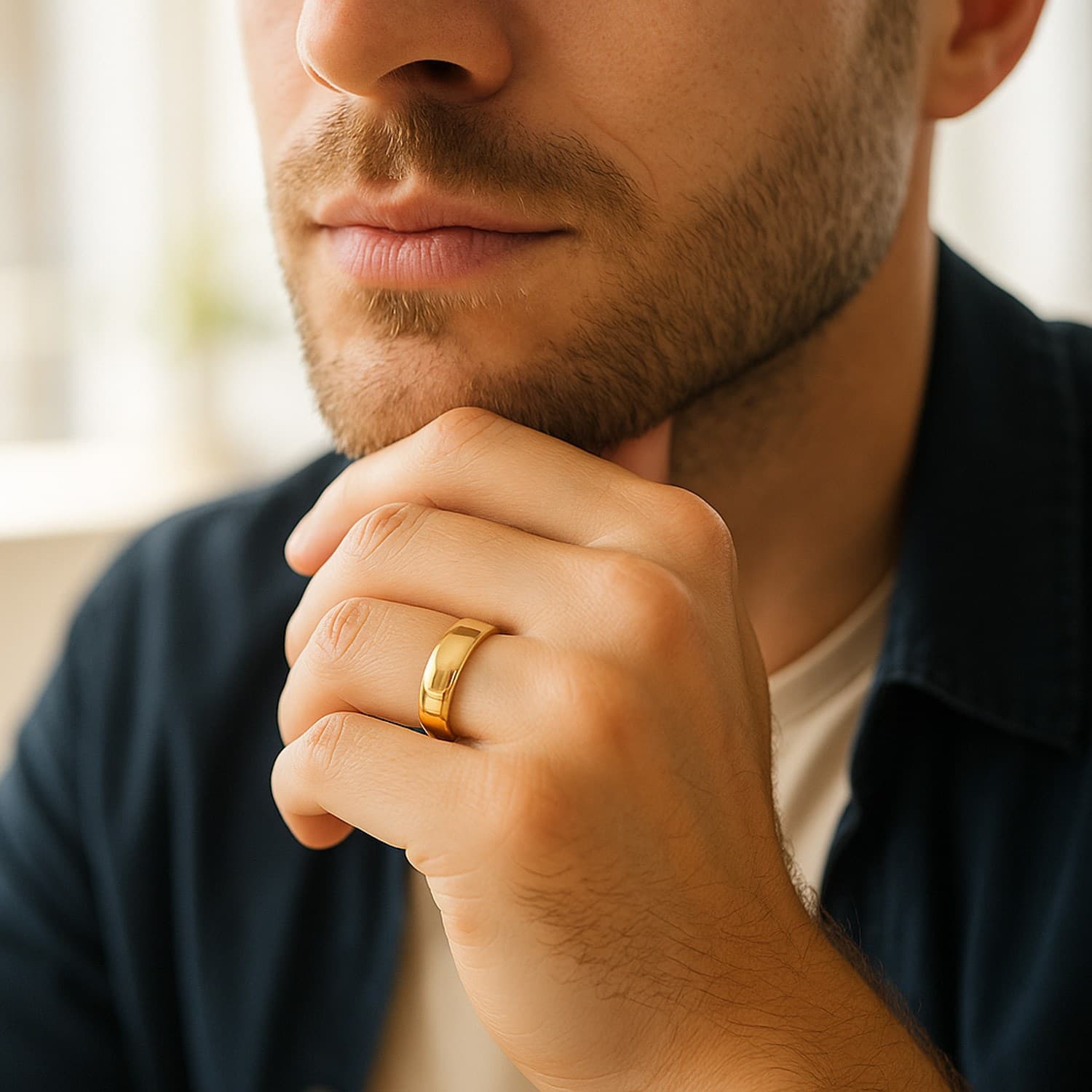 14k Yellow Gold Comfort Fit Wedding Band (6.00 mm) view 3