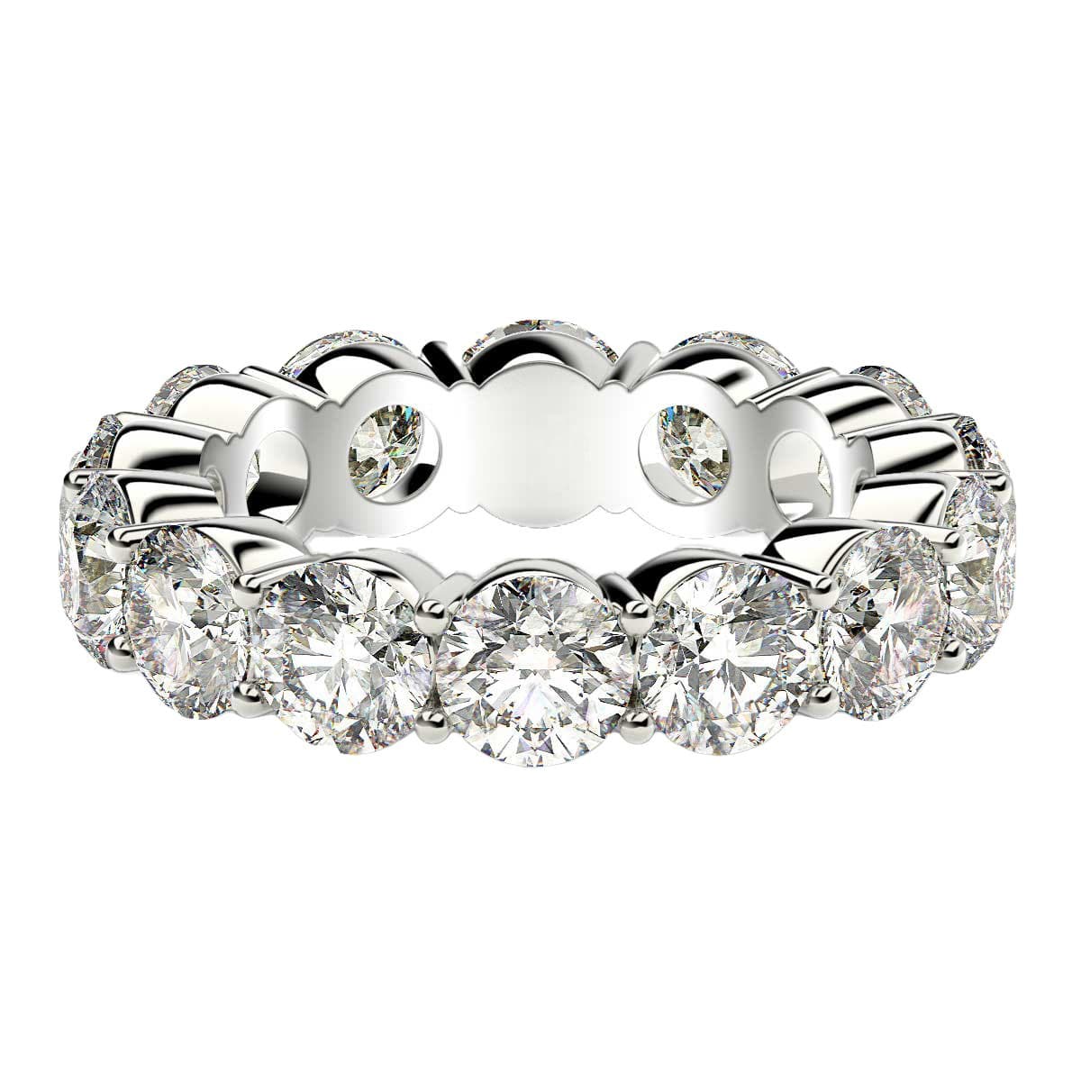 Round Cut Lab Grown Diamond Eternity Ring in 14k White Gold (6 cttw FG/VS2) — alternate view