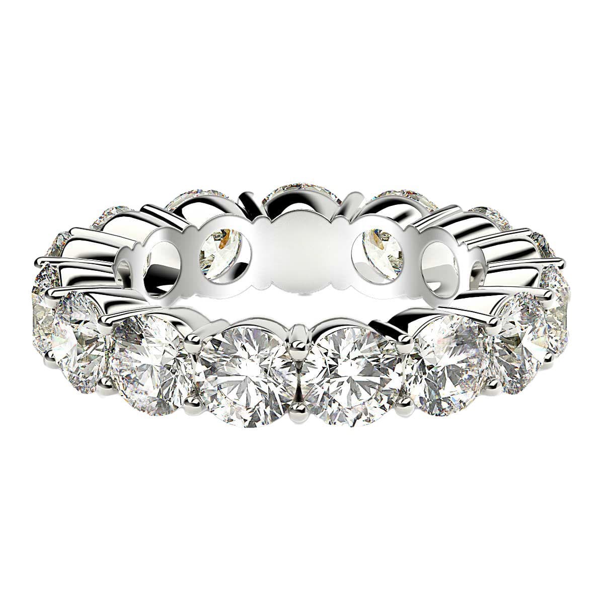 Round Cut Lab Grown Diamond Eternity Ring in 14k White Gold (5 cttw FG/VS2) — alternate view