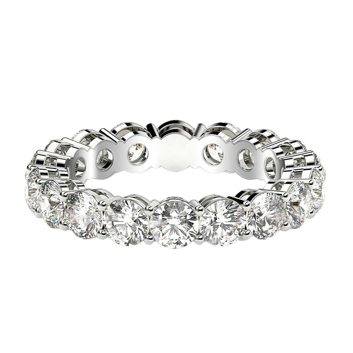 Round Cut Lab Grown Diamond Eternity Ring in 14k White Gold (2 cttw FG/VS2) — alternate view