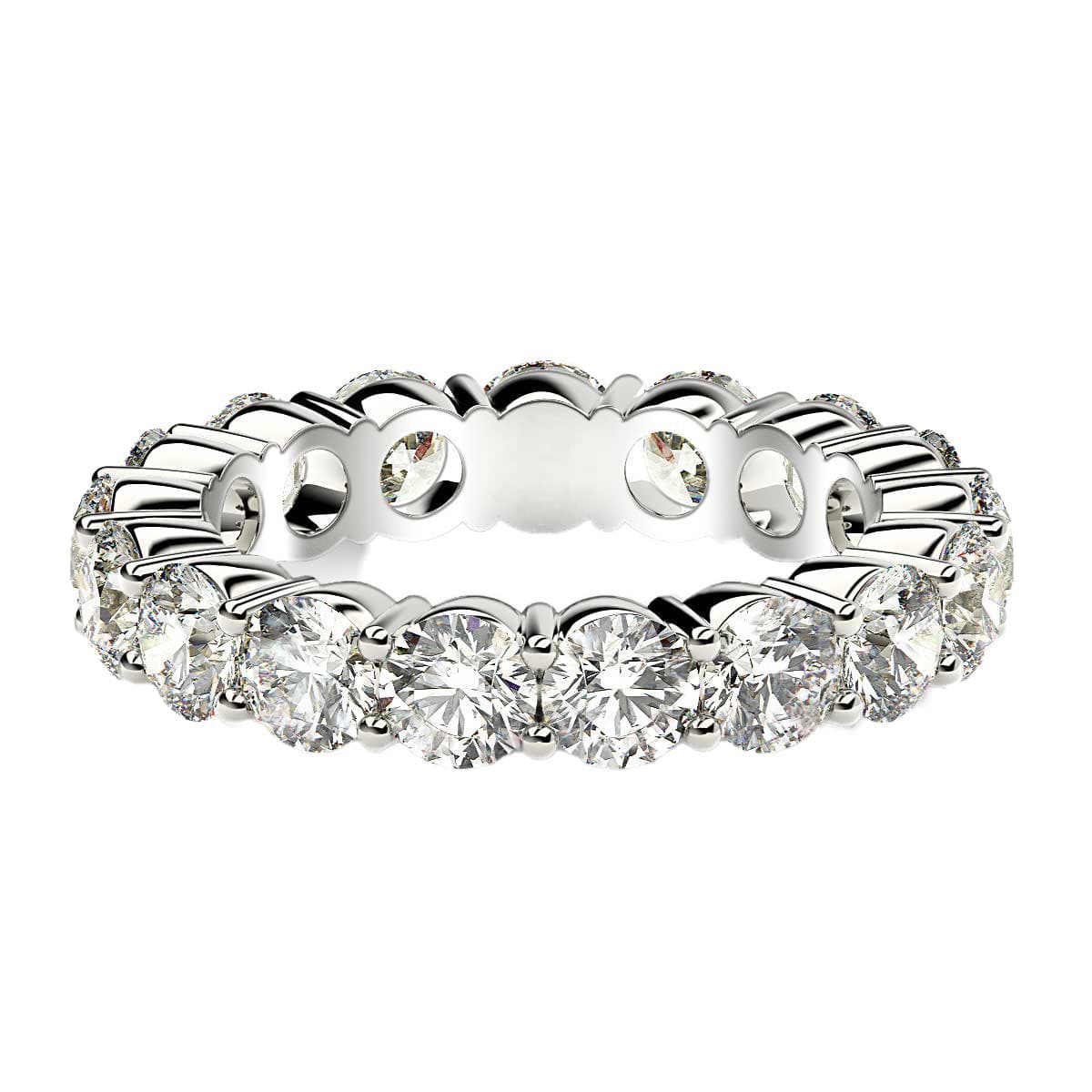 Round Cut Lab Grown Diamond Eternity Ring in 14k White Gold (3 cttw FG/VS2) — alternate view