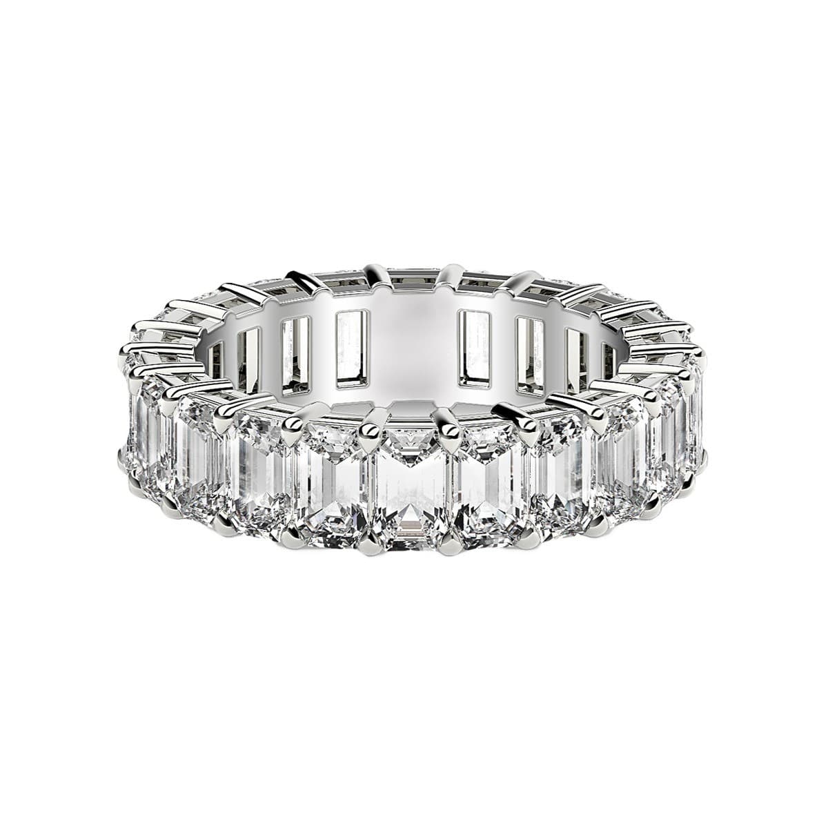 Emerald Cut Lab Grown Diamond Eternity Ring in 14k White Gold (2 cttw FG/VS2) — alternate view
