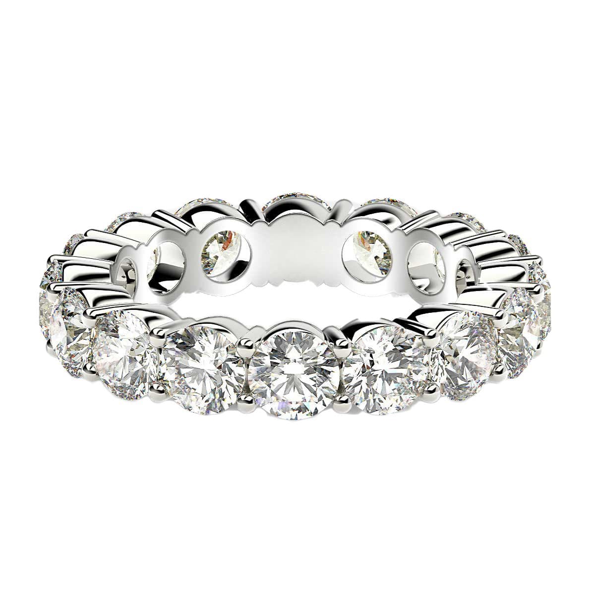 Round Cut Lab Grown Diamond Eternity Ring in 14k White Gold (4 cttw FG/VS2) — alternate view