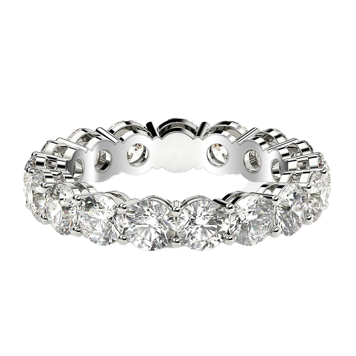 Round Cut Lab Grown Diamond Eternity Ring in 14k White Gold (3 cttw FG/VS2) — alternate view