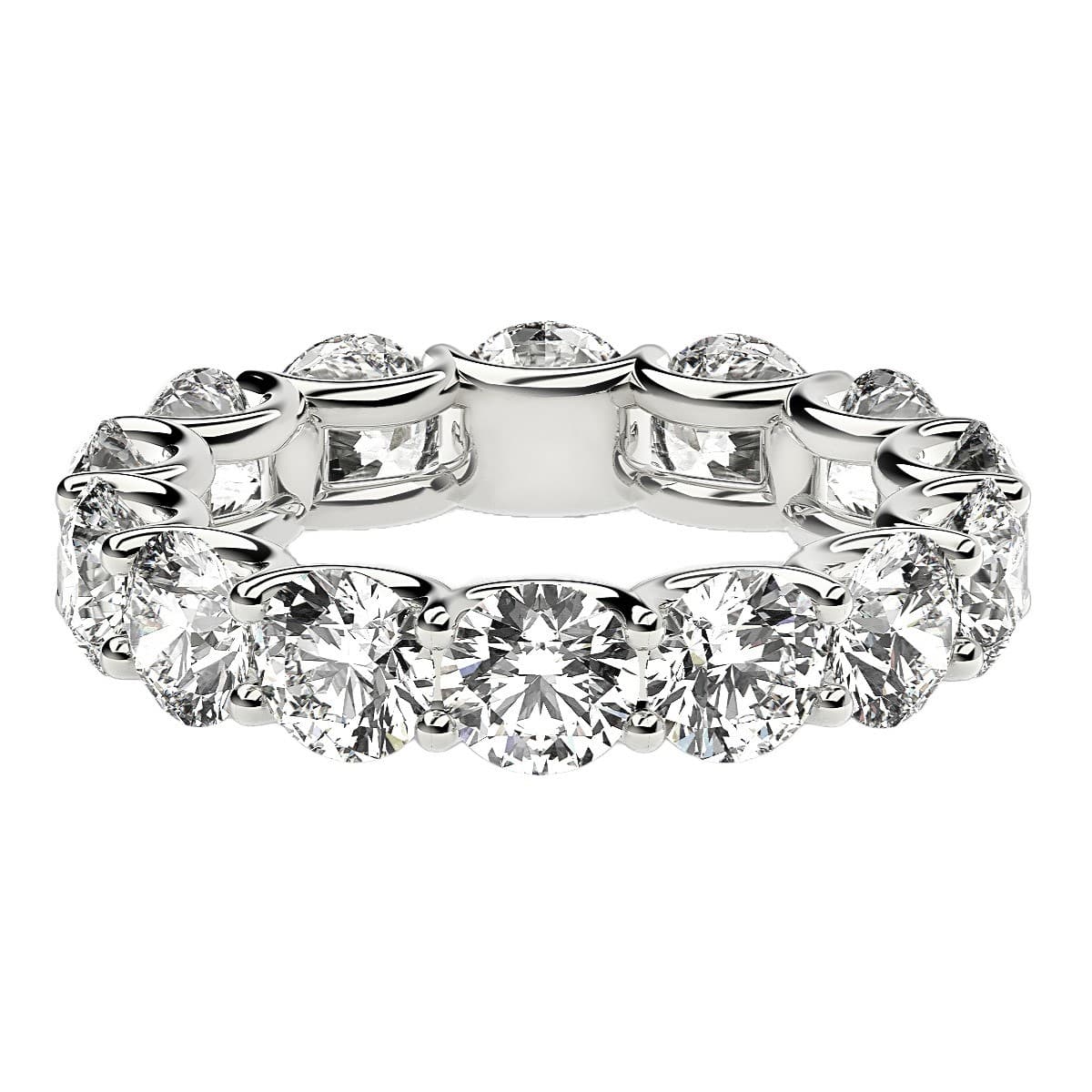 Round Cut Lab Grown Diamond Eternity Ring in 14k White Gold (6 cttw FG/VS2) — alternate view