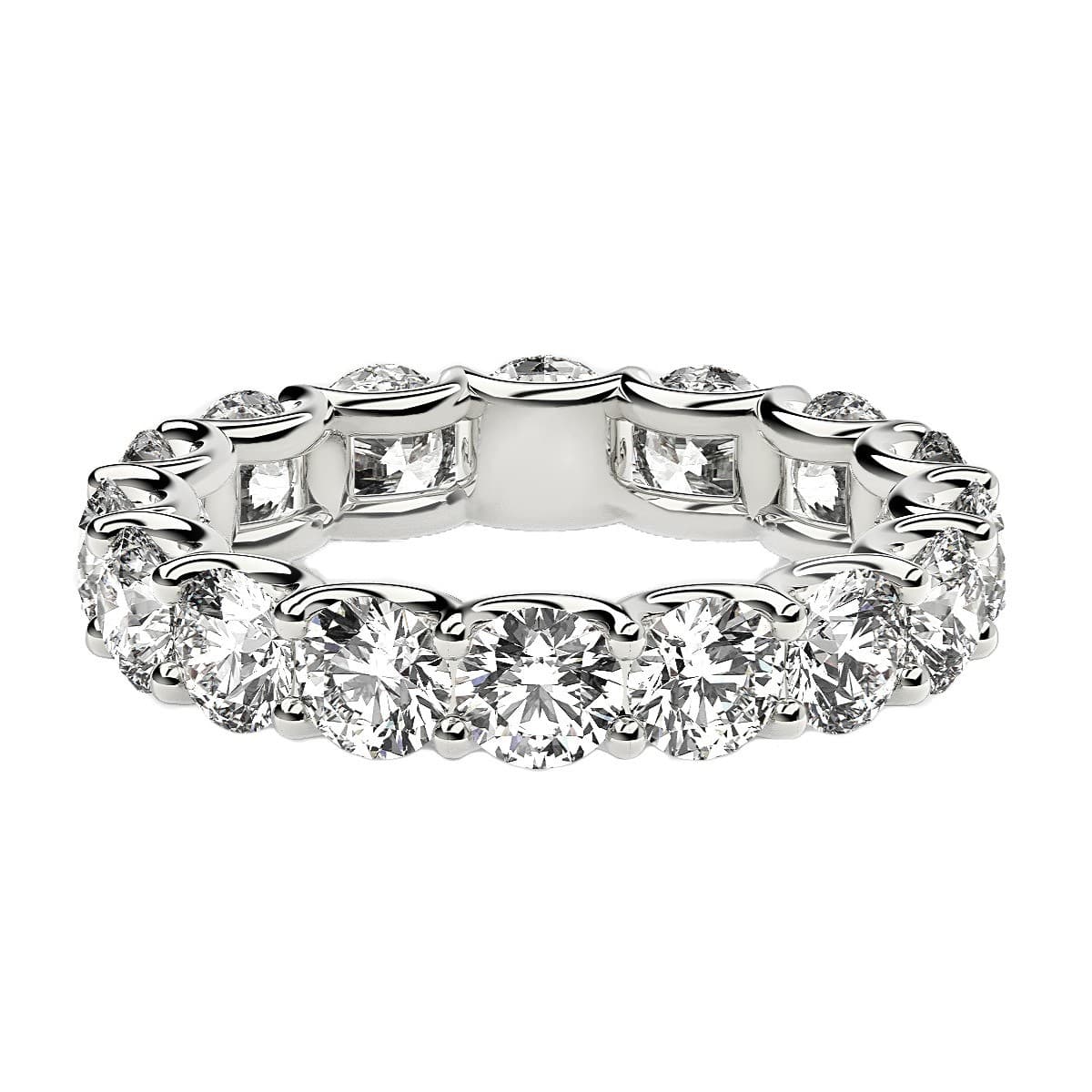Round Cut Lab Grown Diamond Eternity Ring in 14k White Gold (4 cttw FG/VS2) — alternate view