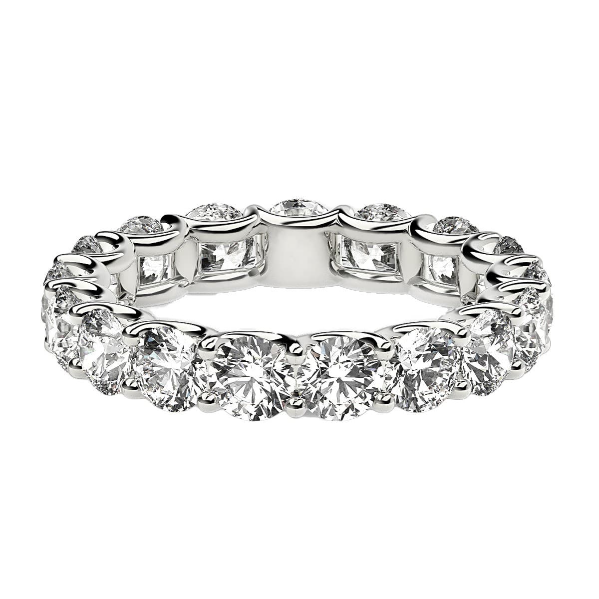 Round Cut Lab Grown Diamond Eternity Ring in 14k White Gold (3 cttw FG/VS2) — alternate view